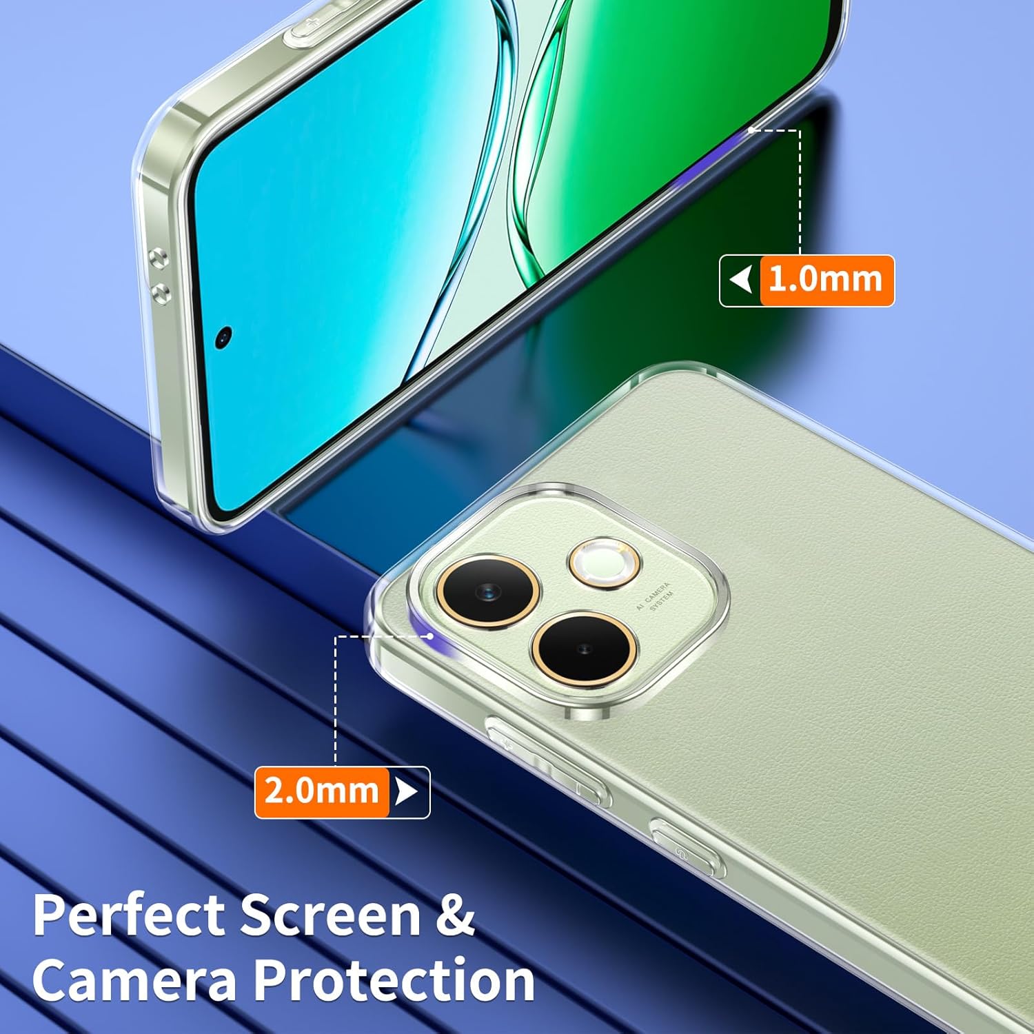 Phoona Cover Trasparente e 2 Vetri Temperati per OPPO A5 Pro - immagine 4