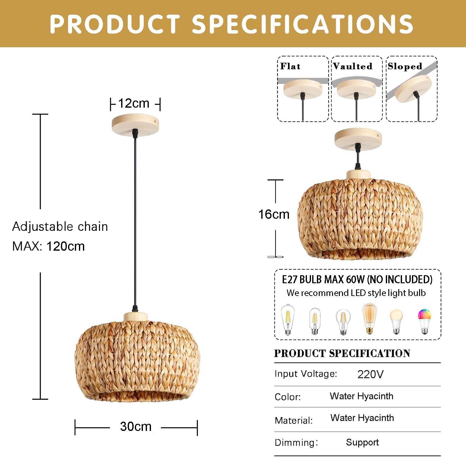 Schindora Boho Lampadario Camera da Letto 30Cm - immagine 2