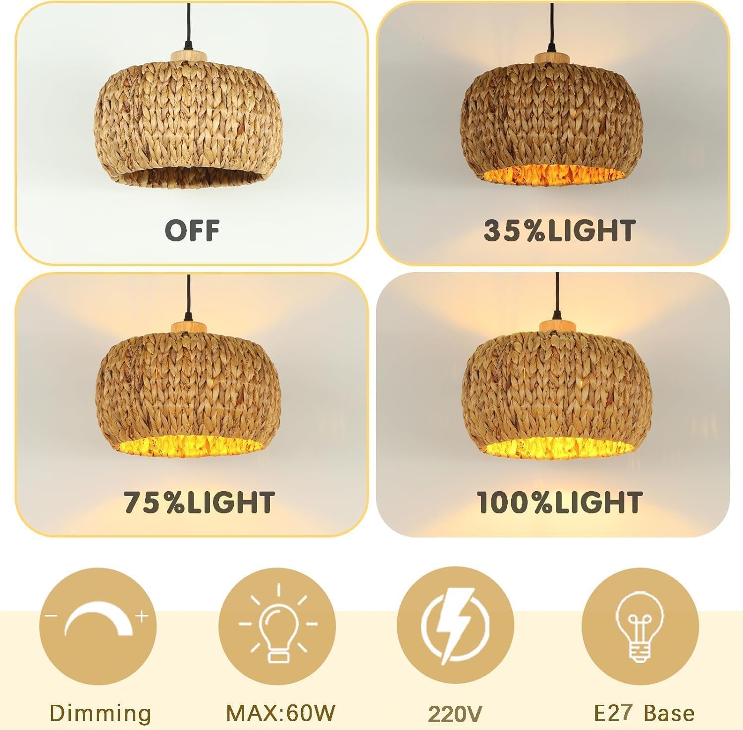 Schindora Boho Lampadario Camera da Letto 30Cm - immagine 7