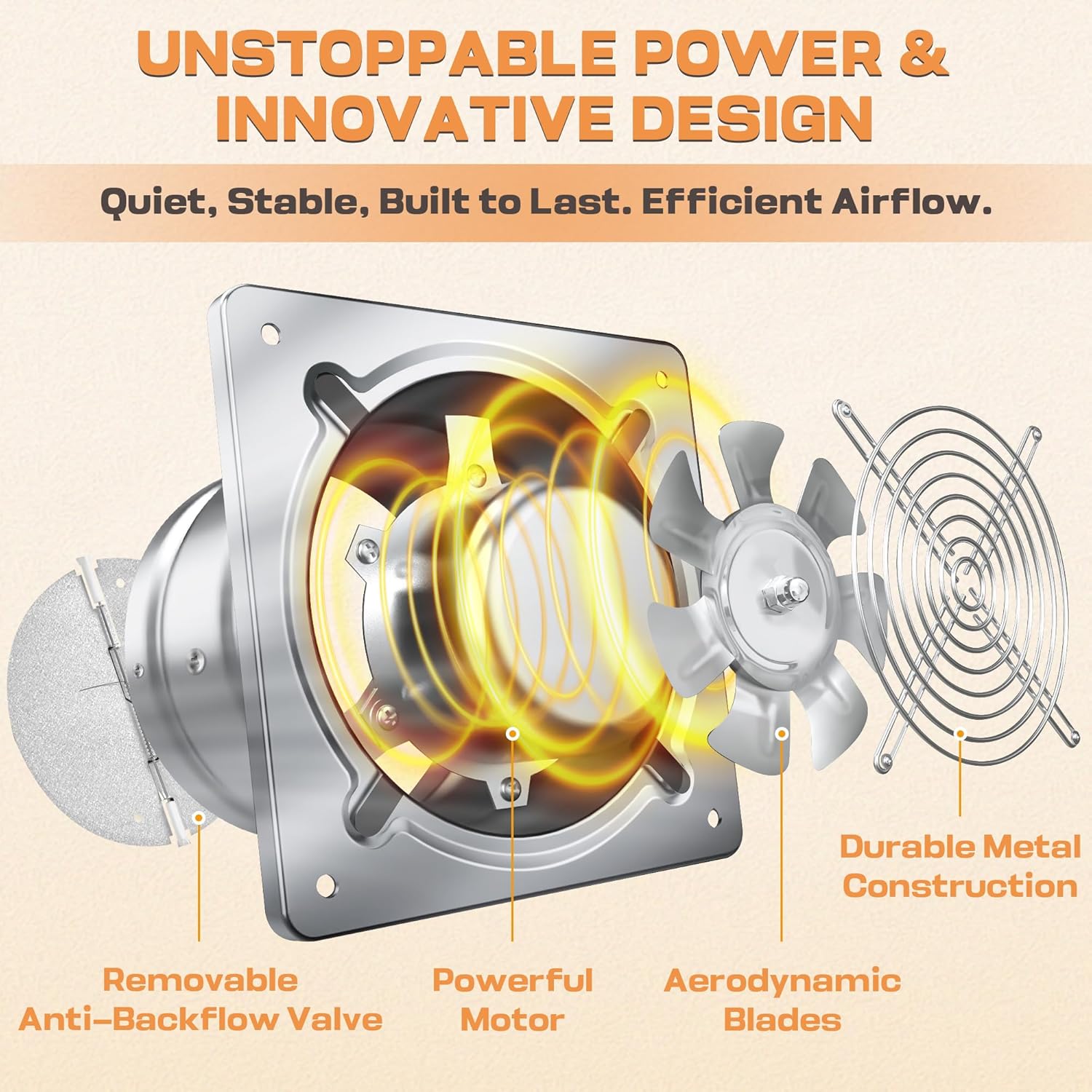 Ventola Aspirazione 250mm 1680m³/h, Argento - immagine 5