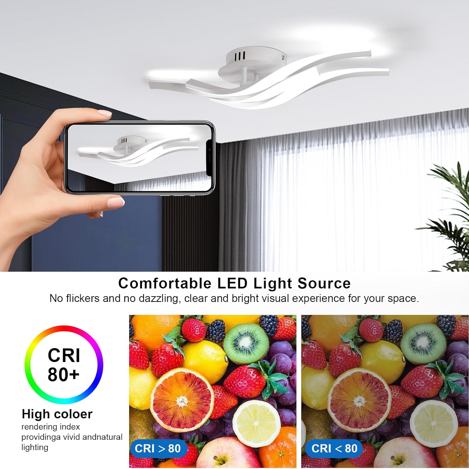 Plafoniera LED Soffitto Moderna 24W 6500K, Ø52CM - immagine 6