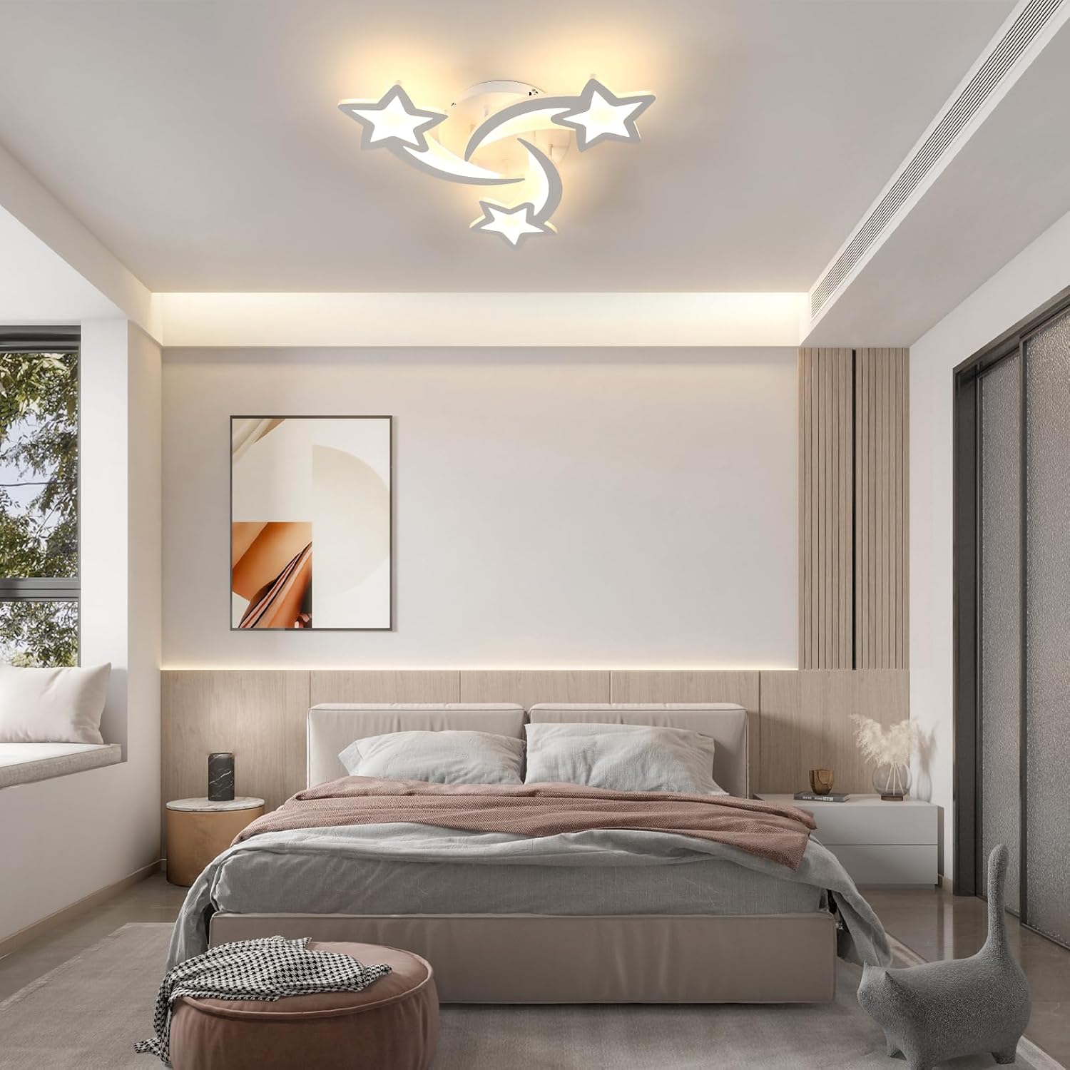 Plafoniera LED 38W 3240lm Design Stella, Bianco - immagine 2