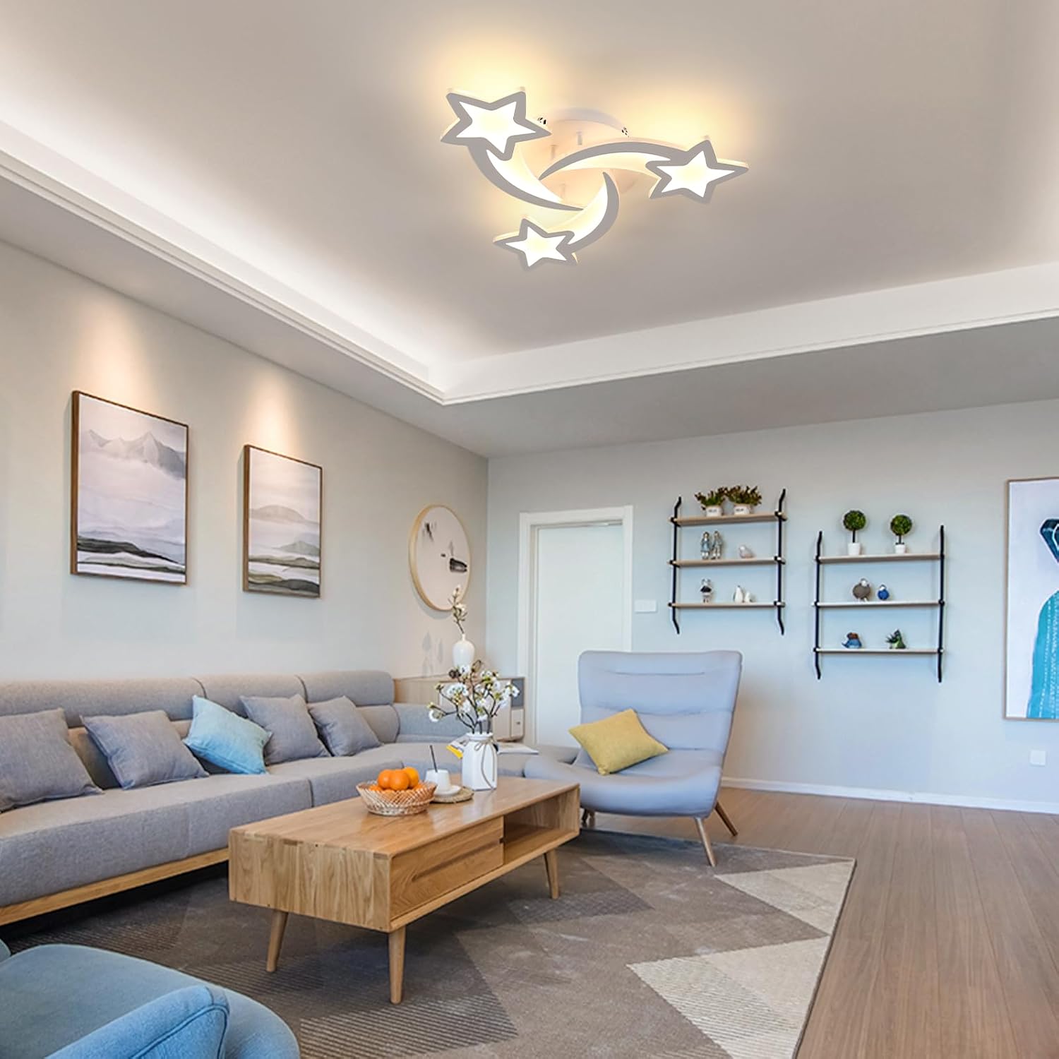 Plafoniera LED 38W 3240lm Design Stella, Bianco - immagine 6