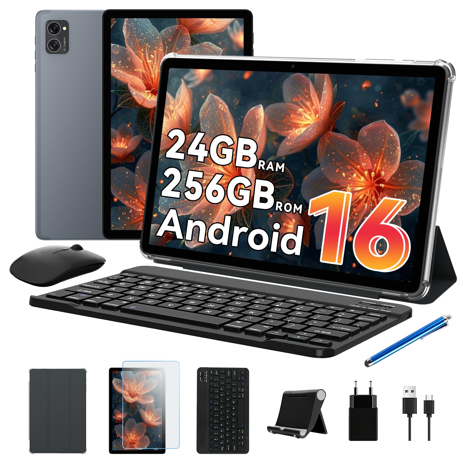 Tablet Android 16 con Tastiera 24GB RAM + 256GB ROM