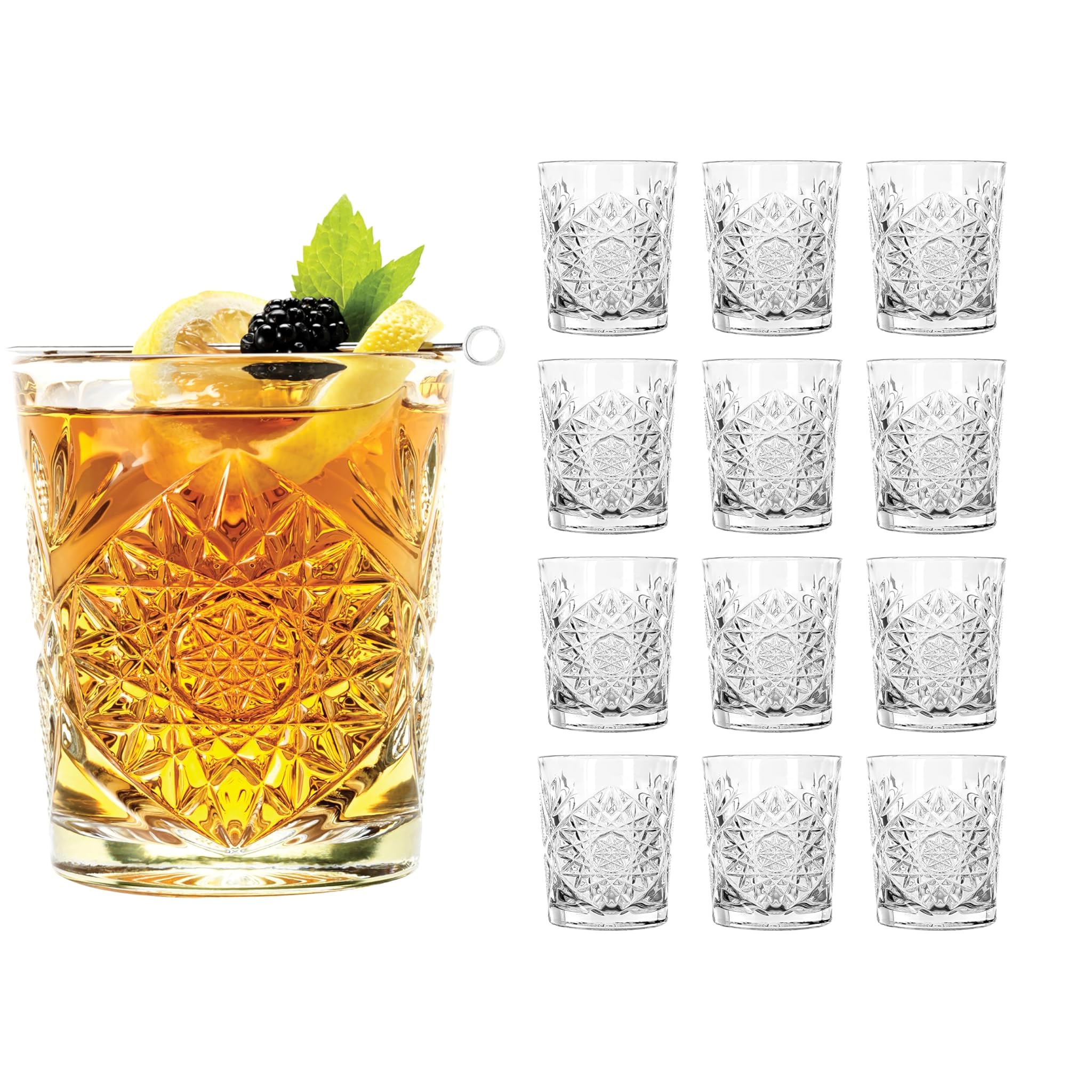 Libbey Hobstar 12 x Whiskygläser, Tumbler, Glas, 355 ml