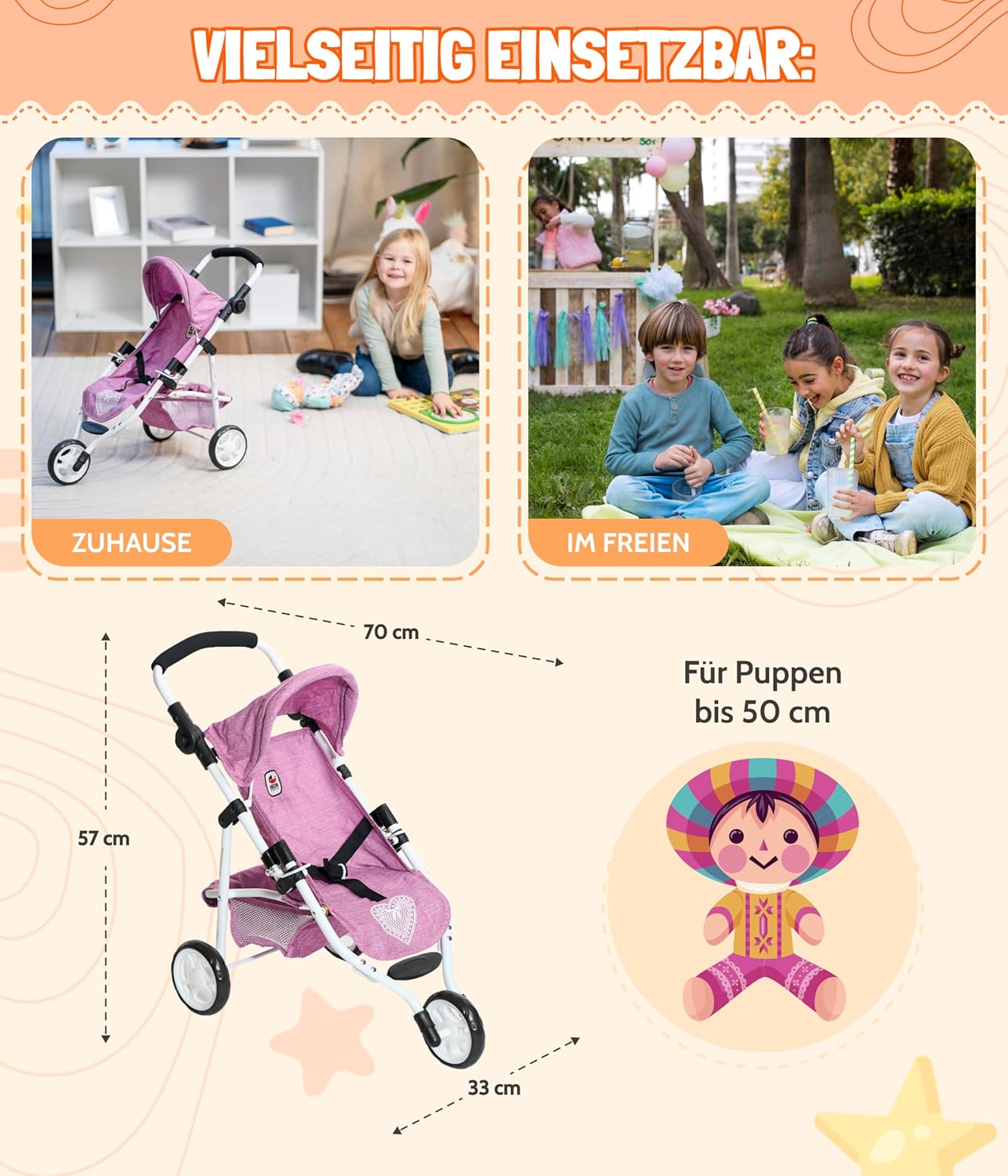 Bayer Chic 2000 612 25 - Passeggino per Bambole Lola - immagine 4