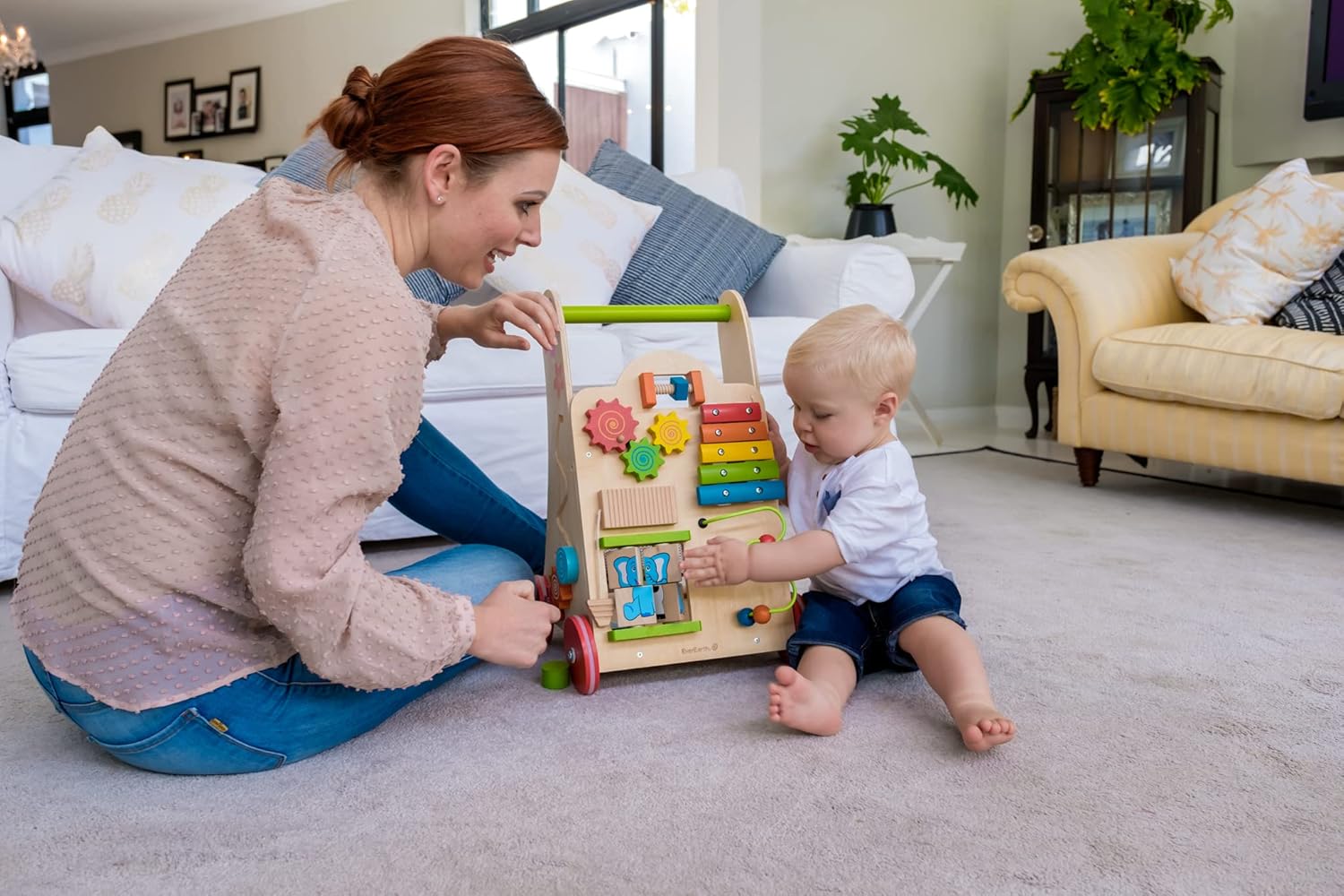 Everearth Carrello da Passeggio in Legno 51cm - immagine 2