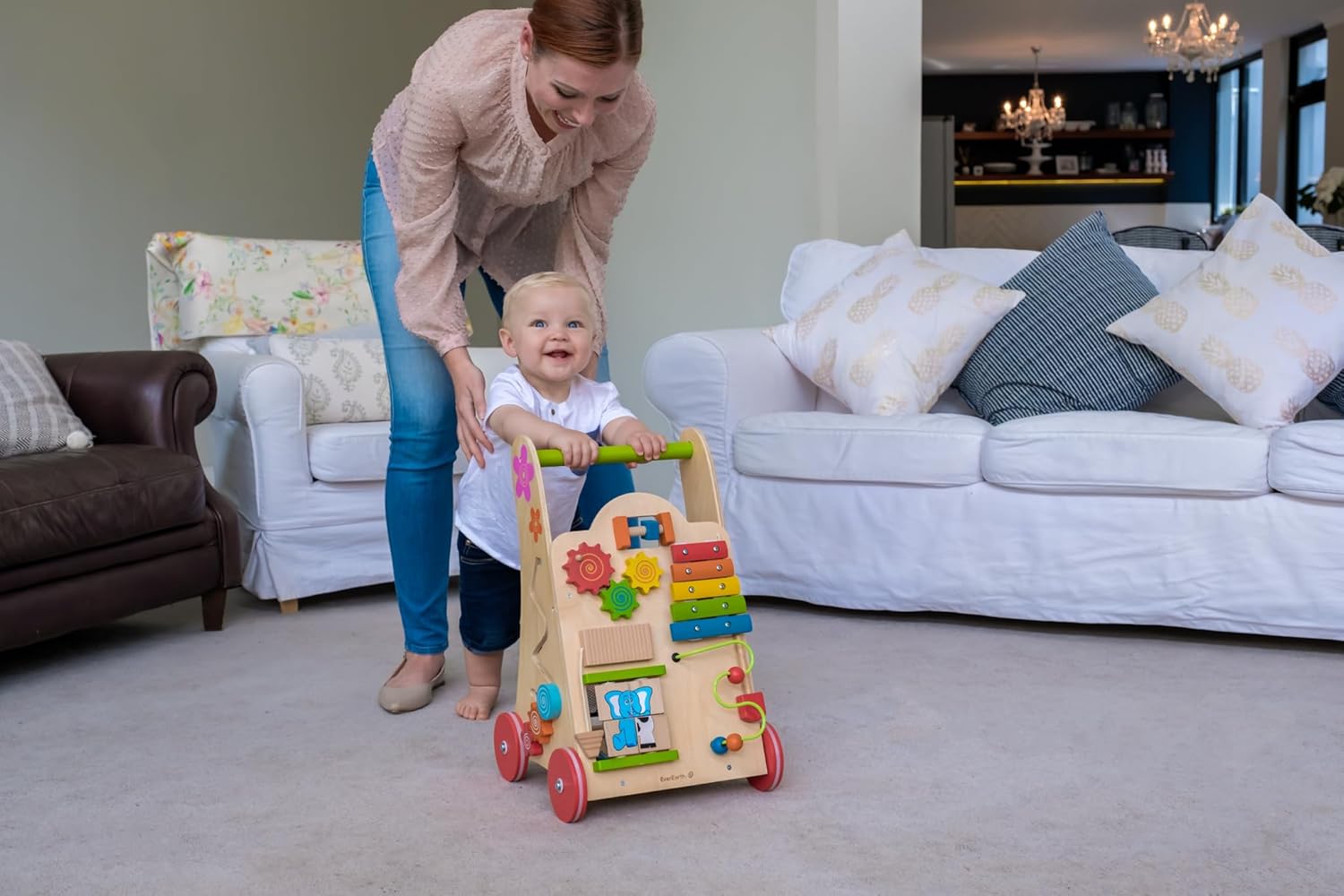Everearth Carrello da Passeggio in Legno 51cm - immagine 4
