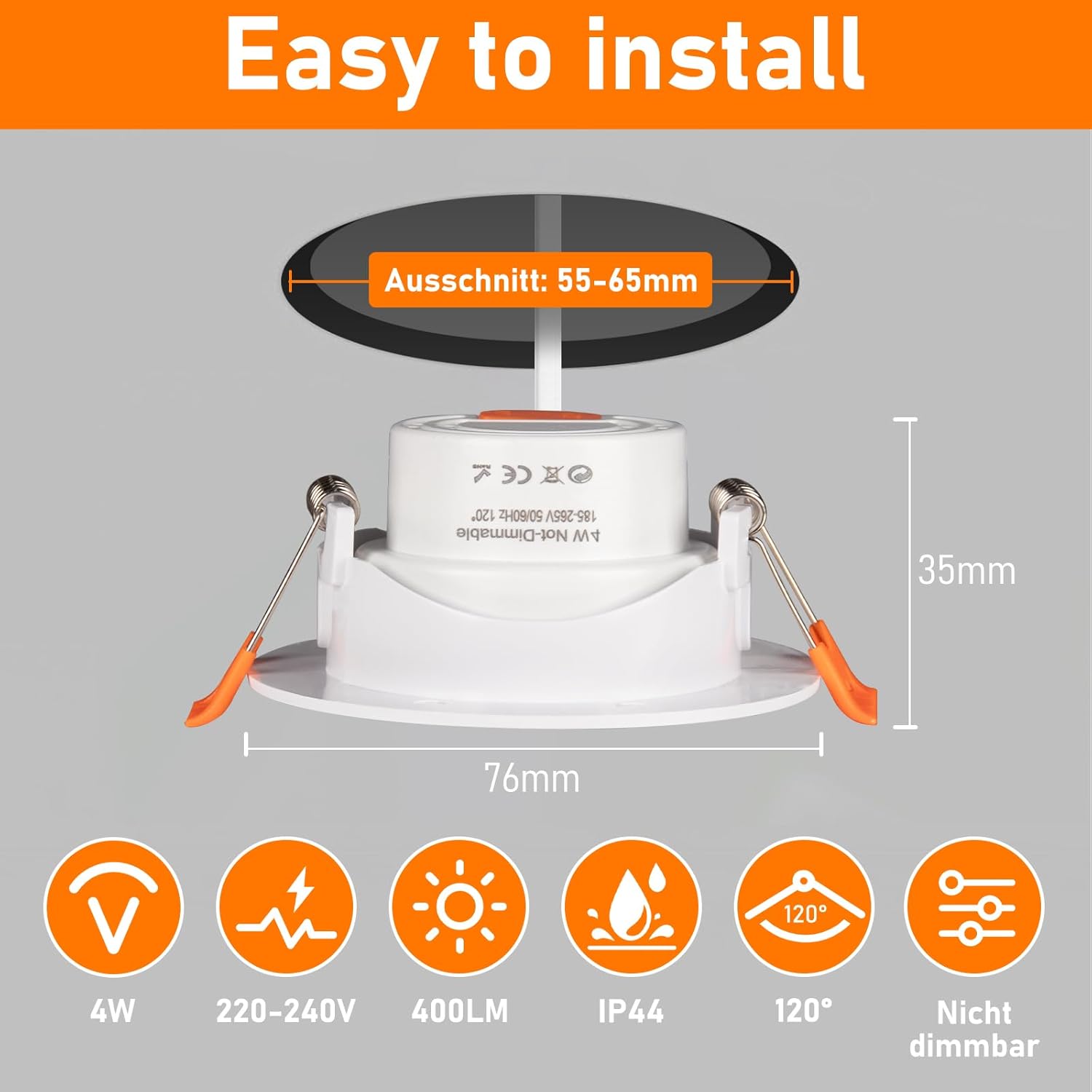 Faretti LED Soffitto Incasso 4W 6000K (Set di 12) - immagine 2