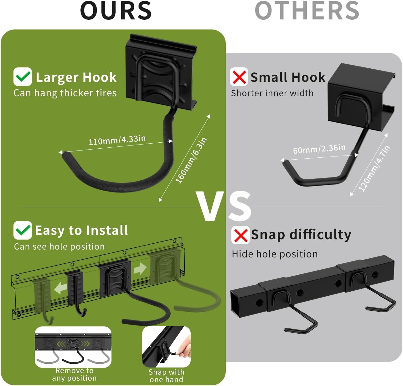 Housolution Ganci Portabici 32" per 4 Biciclette + 3 Caschi - immagine 2