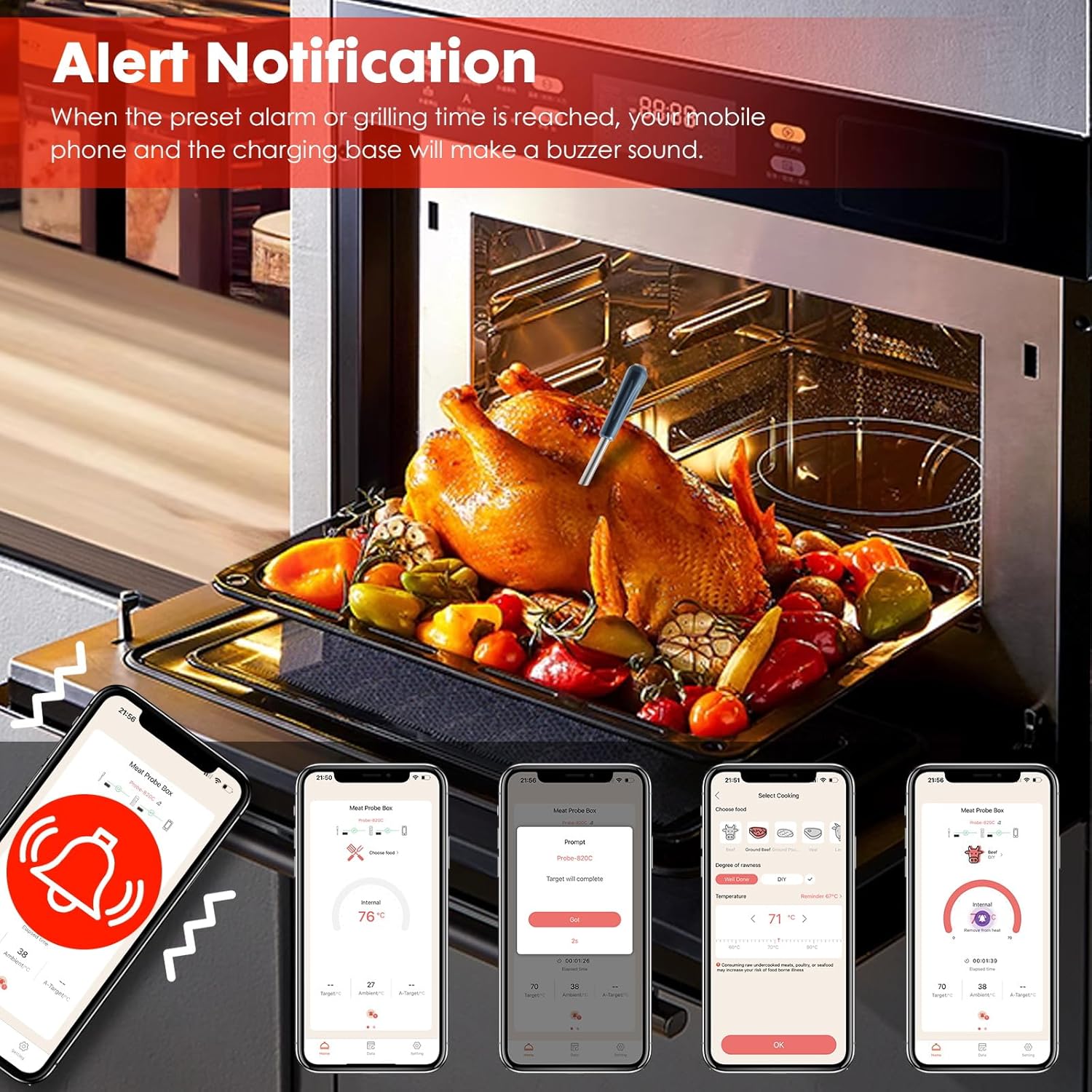 Zeerkeer Termometro Bluetooth 50m per Cucina - immagine 2