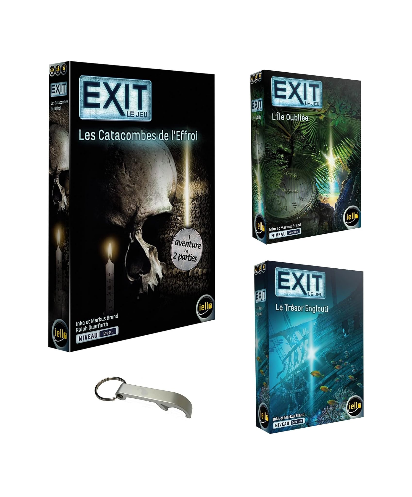 Set Giochi Exit: Catacombe, Isola, Tesoro + Apribottiglie