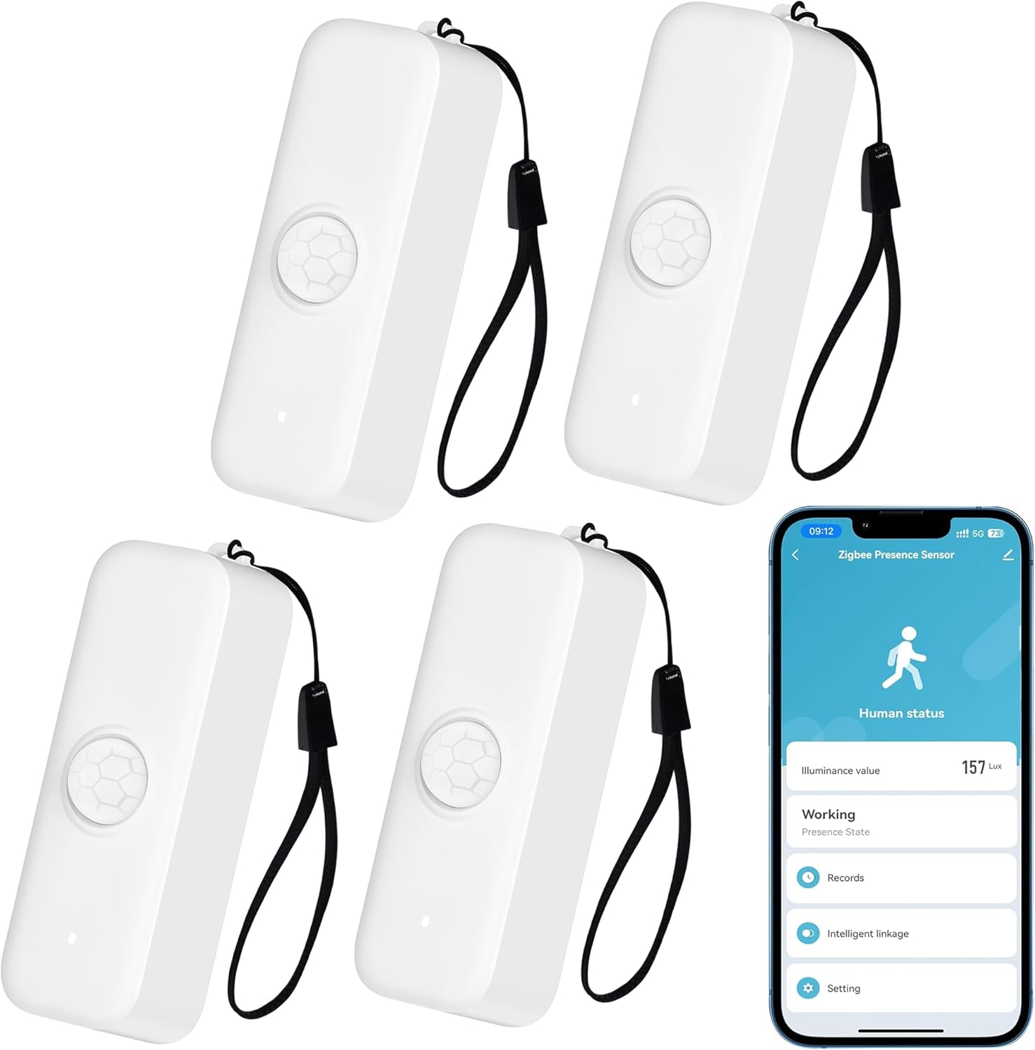 Sensore di Movimento PIR WiFi Intelligente 4 Pezzi