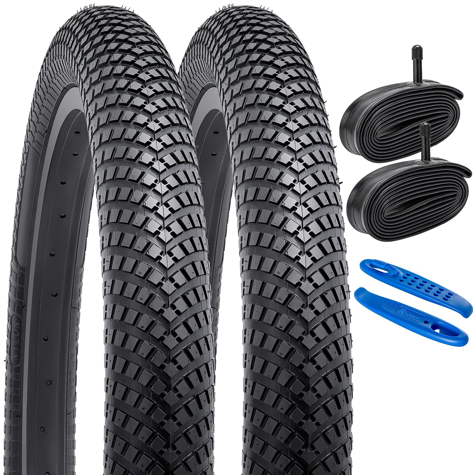 Yunscm 2 Pneumatici Bici 20x2,40/62-406 con Valvola Schrader