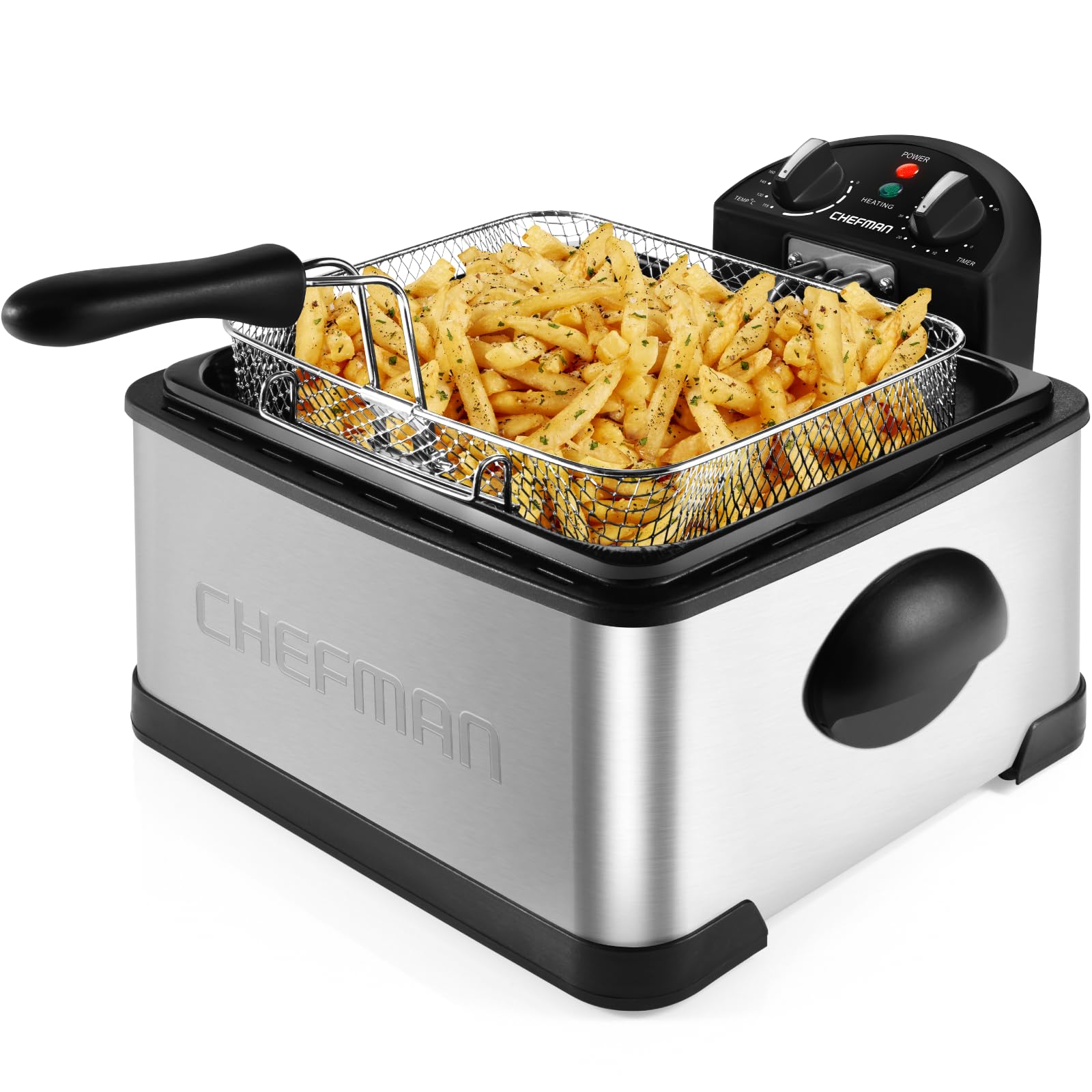 Chefman Friggitrice 4.5 Litri XL, Acciaio Inossidabile