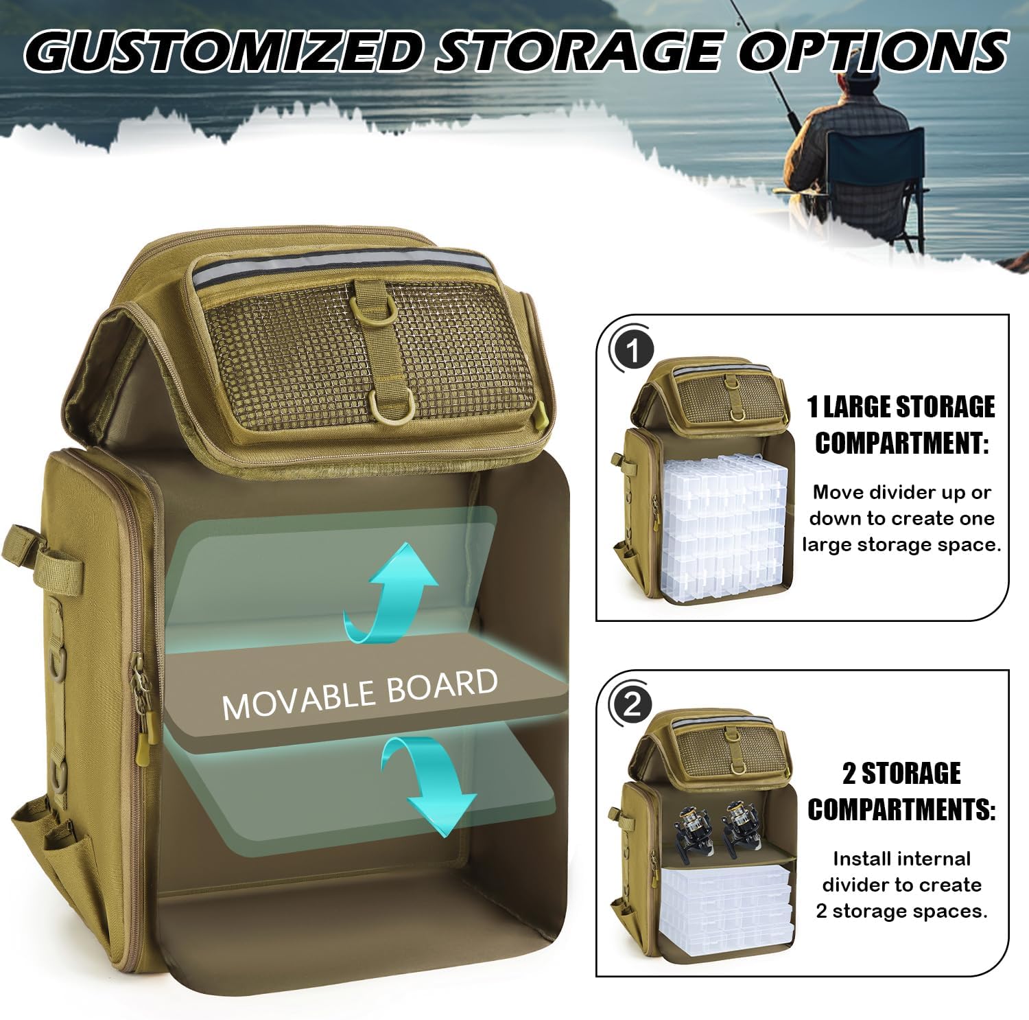 Borsa da Pesca Tattica Grande 45L - immagine 4