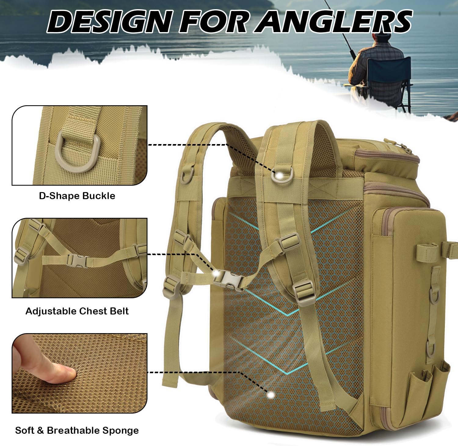 Borsa da Pesca Tattica Grande 45L - immagine 5