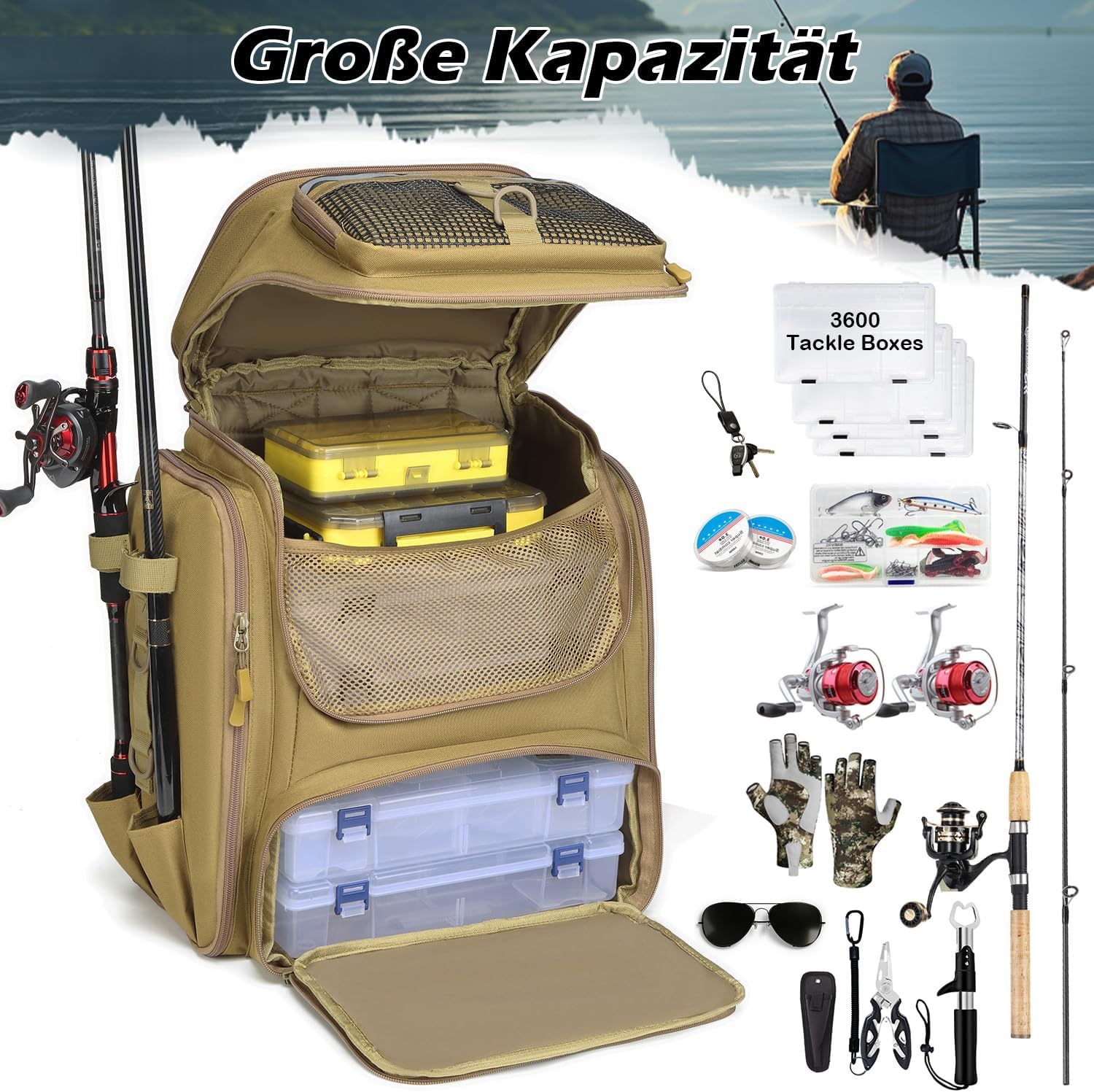 Borsa da Pesca Tattica Grande 45L - immagine 6