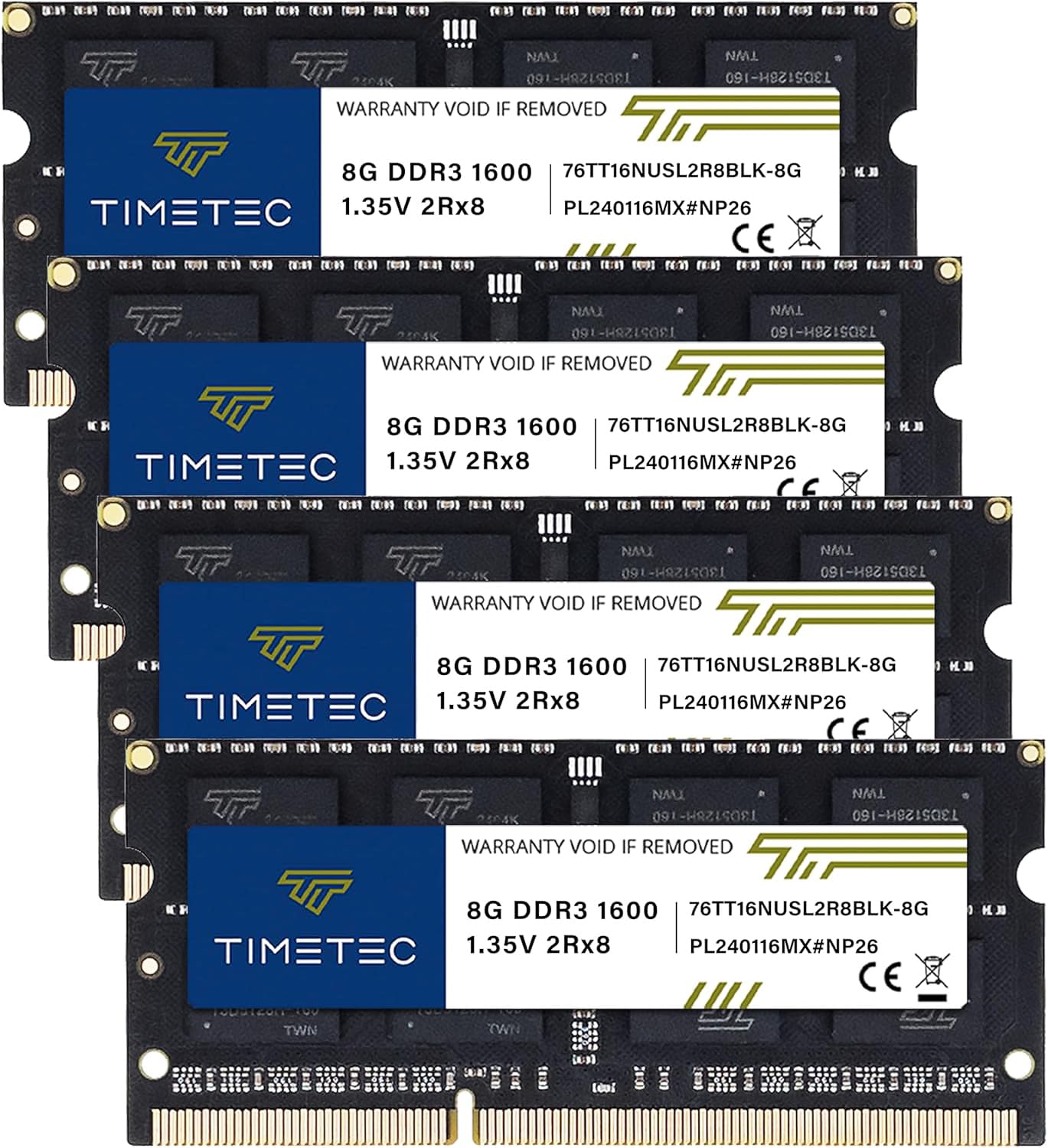 Timetec 32GB KIT (4x8GB) DDR3L/DDR3 1600 MHz SODIMM