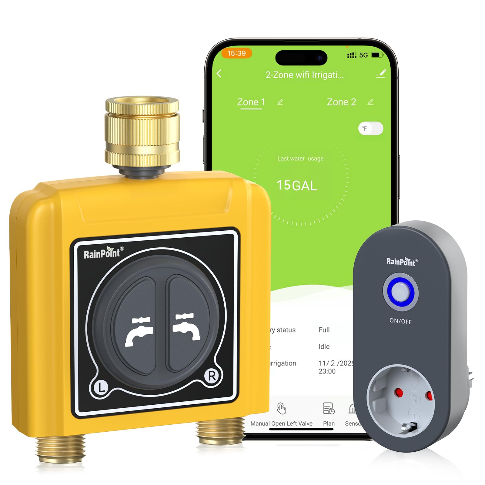 Rainpoint Computer Irrigazione WLAN 2 Uscite Ottone