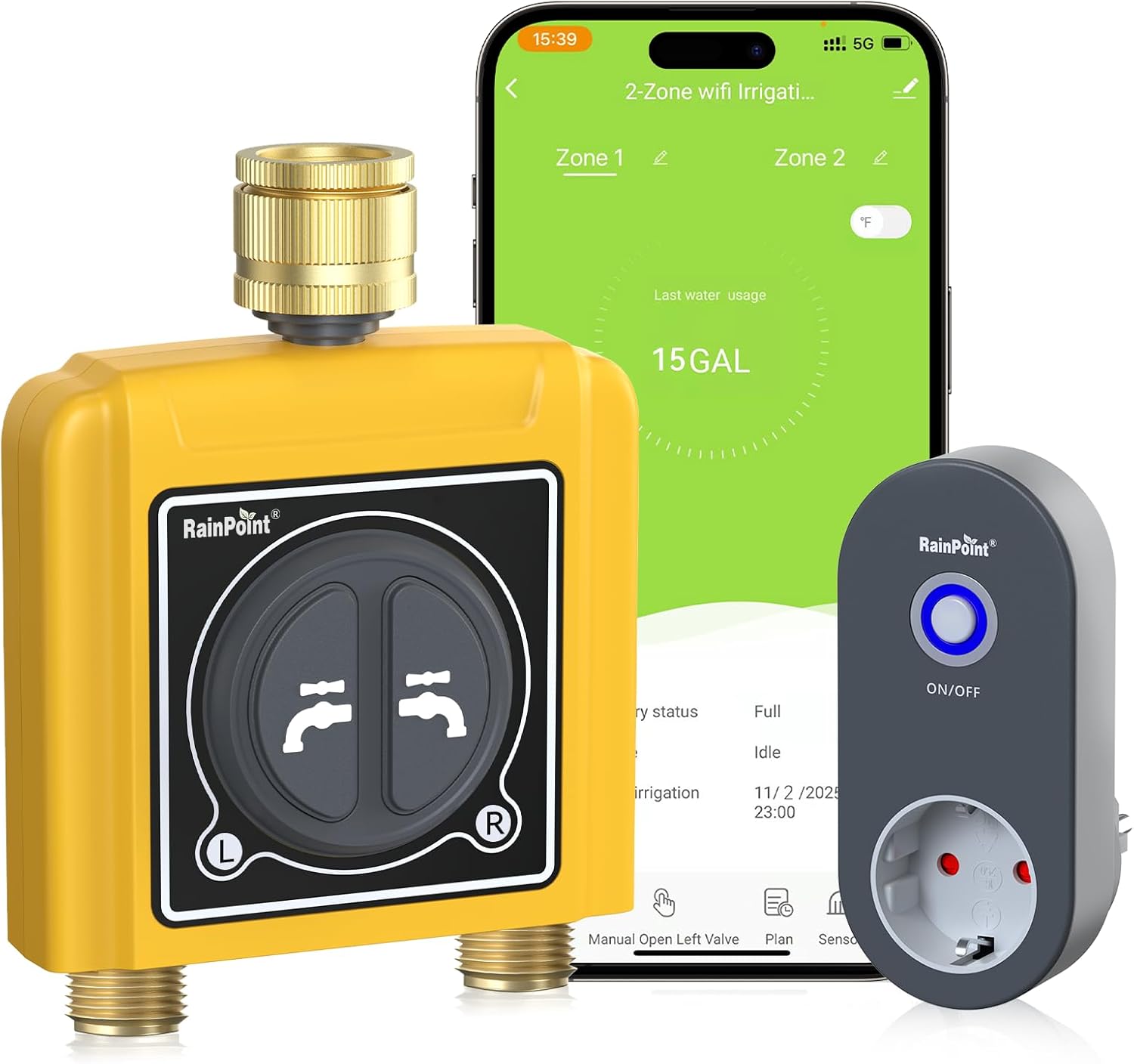 Rainpoint Computer Irrigazione WLAN 2 Uscite Ottone - immagine 1