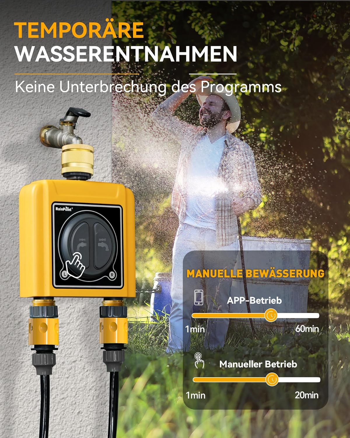 Rainpoint Computer Irrigazione WLAN 2 Uscite Ottone - immagine 6