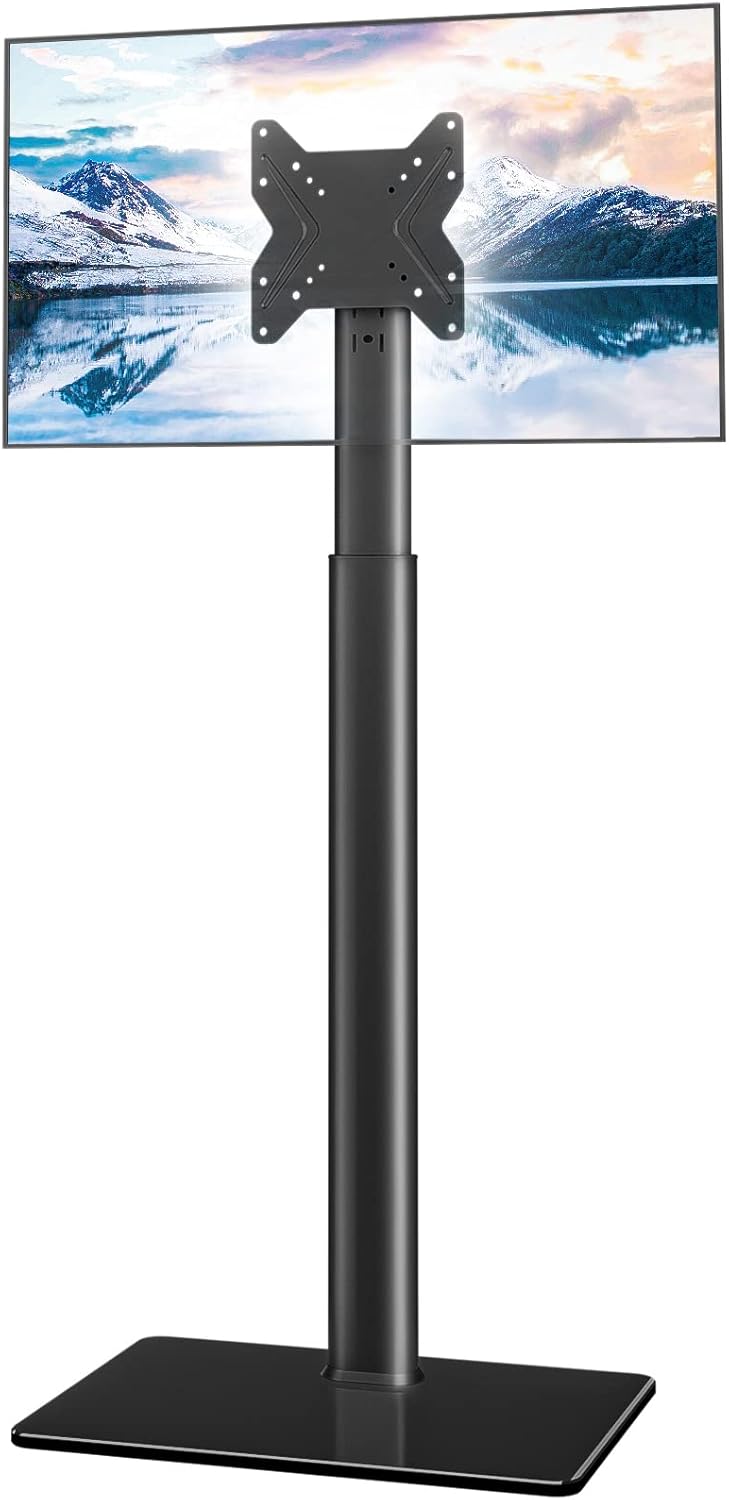 Hemudu Porta TV da Terra Mobile, Supporto TV da Pavimento per TV LCD LED da 19 a 43 Pollici, Supporto TV Girevole 100º, Regolabile in Altezza 16 Livelli, Fino a 45 kg, Max VESA 200 x200 mm - immagine 1
