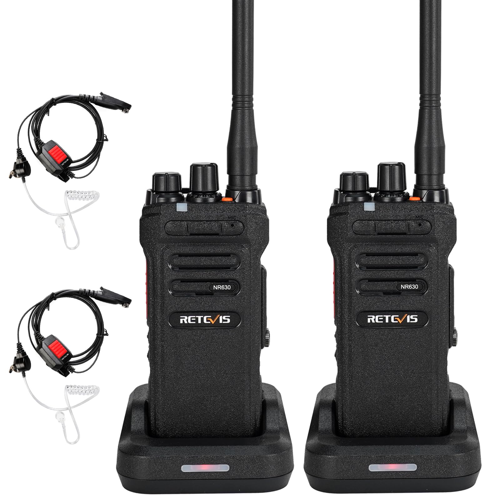 Retevis NR630 Walkie Talkie Professionali IP67 (2 Pezzi, Nero)