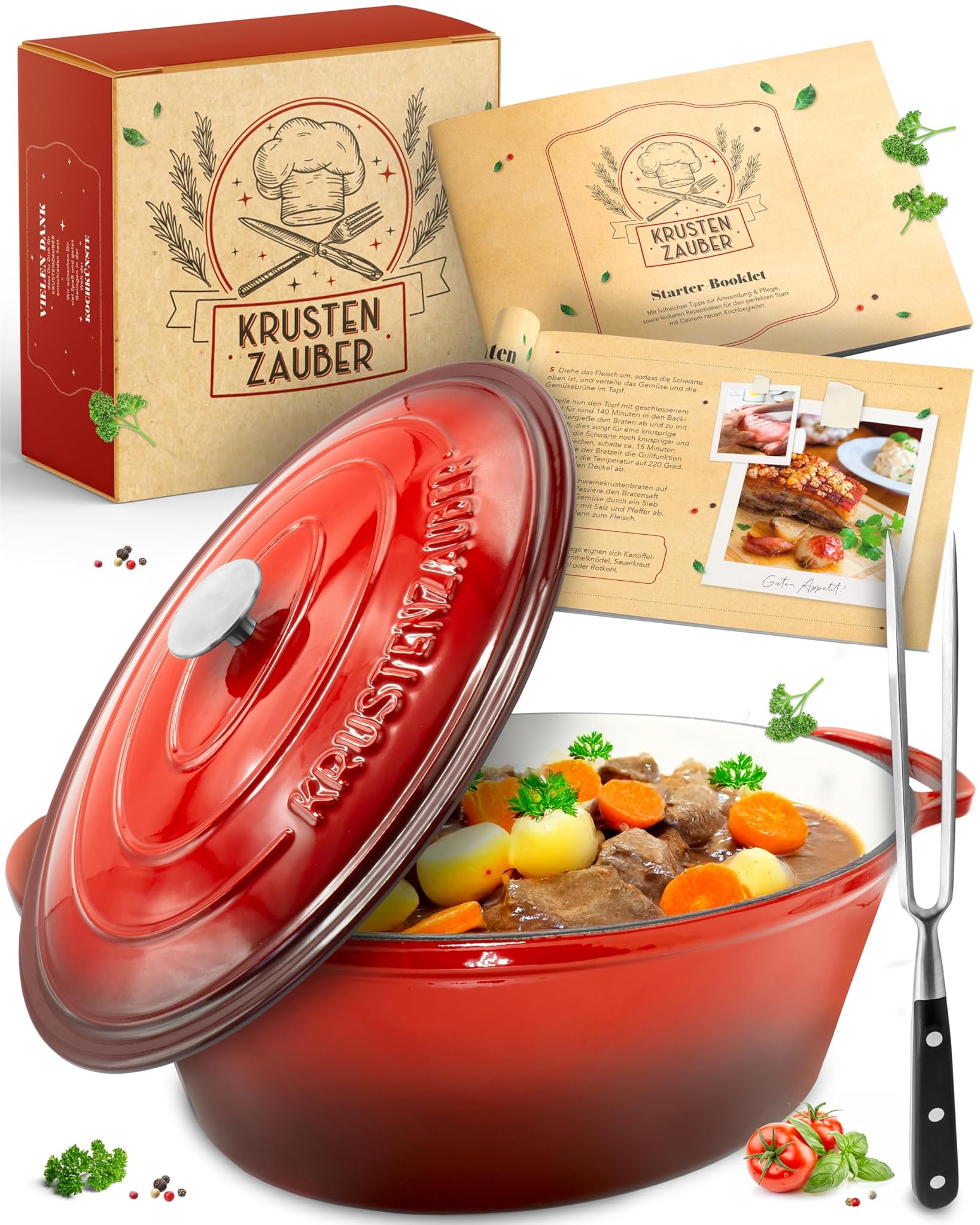 Krustenzauber Casseruola in Ghisa 33cm, Ovale