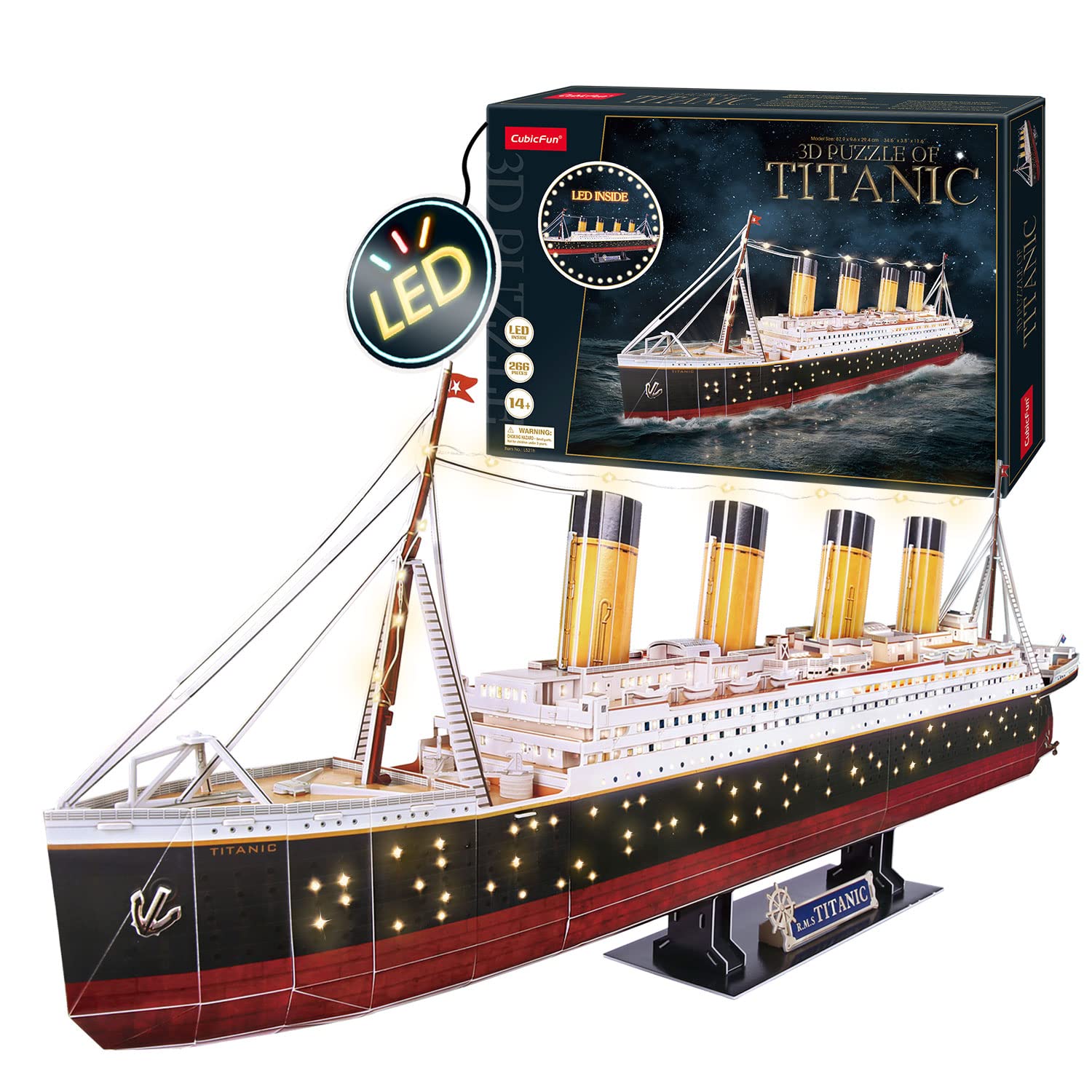Puzzle 3D Titanic Modellino LED - 328 Pezzi