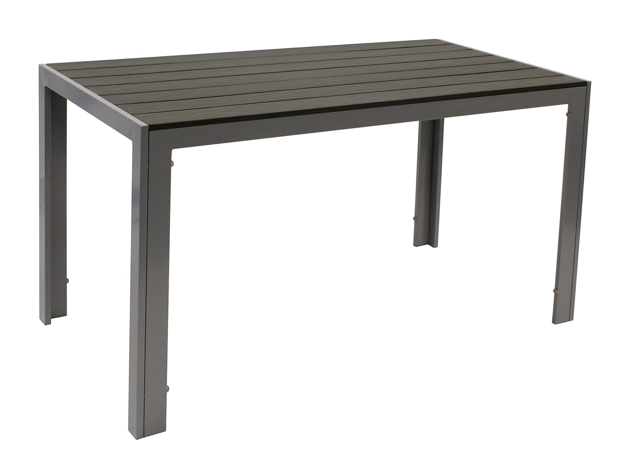 DEGAMO Tavolo da giardino Sorano, 70 x 125 cm, rettangolare, struttura in alluminio grigio argento,