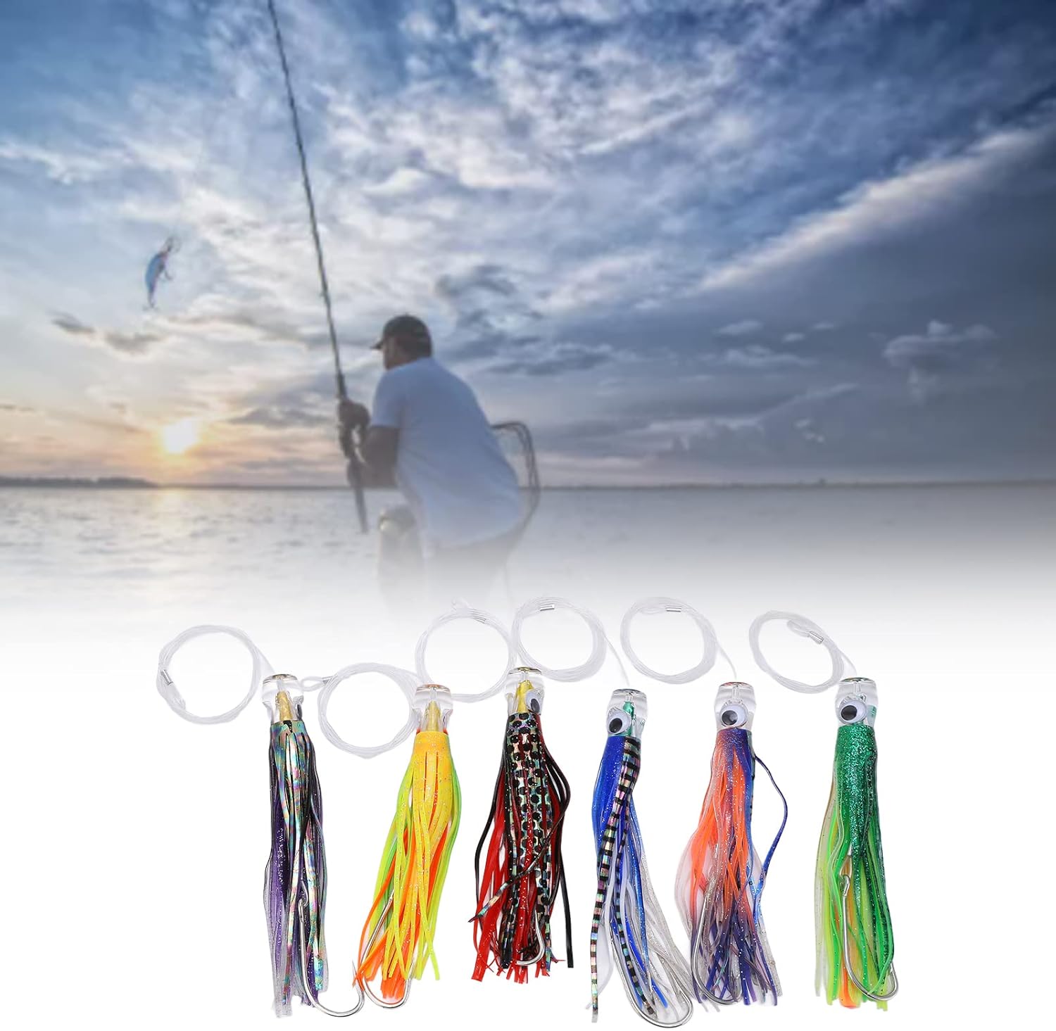 Kimiss Set Esche da Pesca alla Traina 6 Pezzi - immagine 4