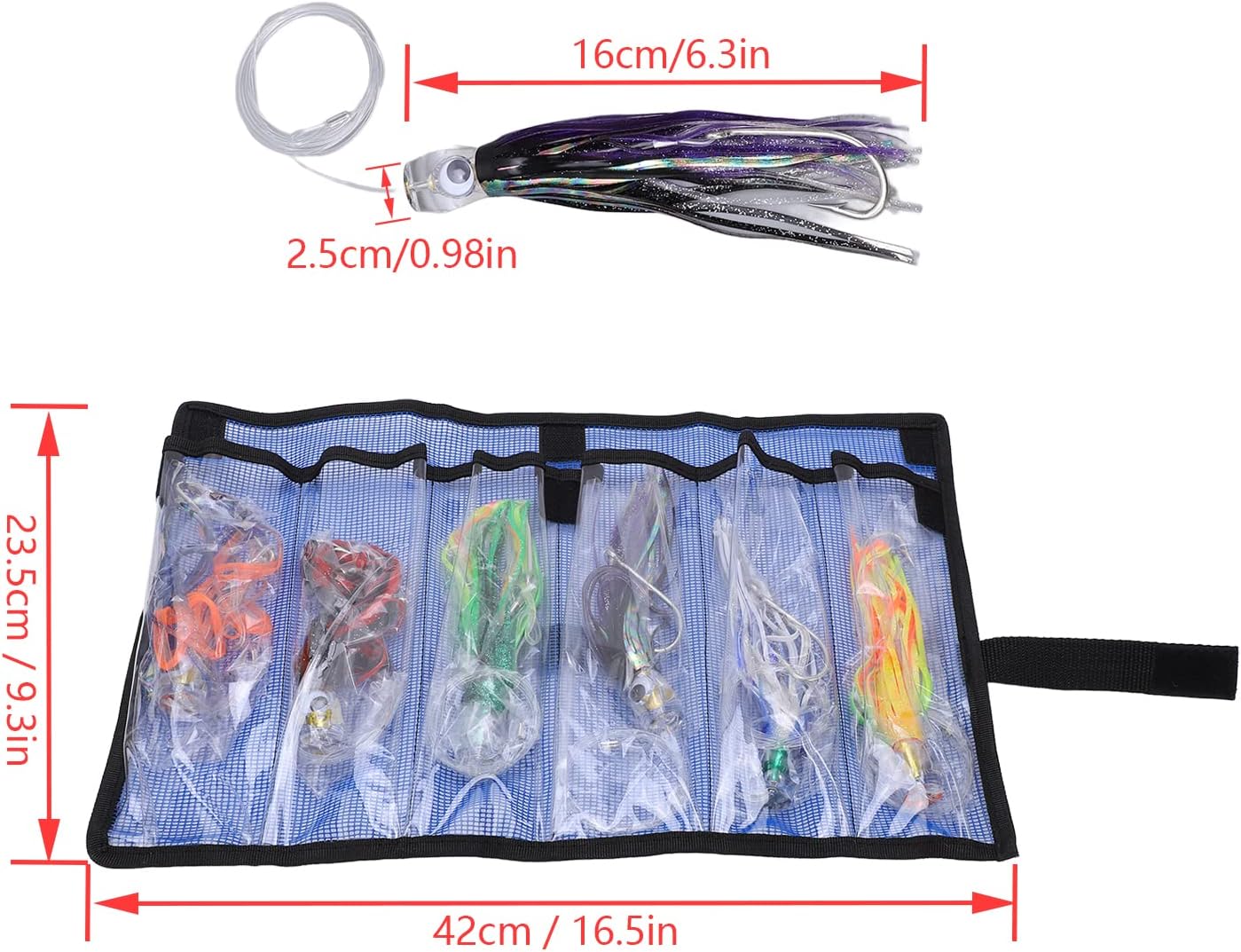 Kimiss Set Esche da Pesca alla Traina 6 Pezzi - immagine 7