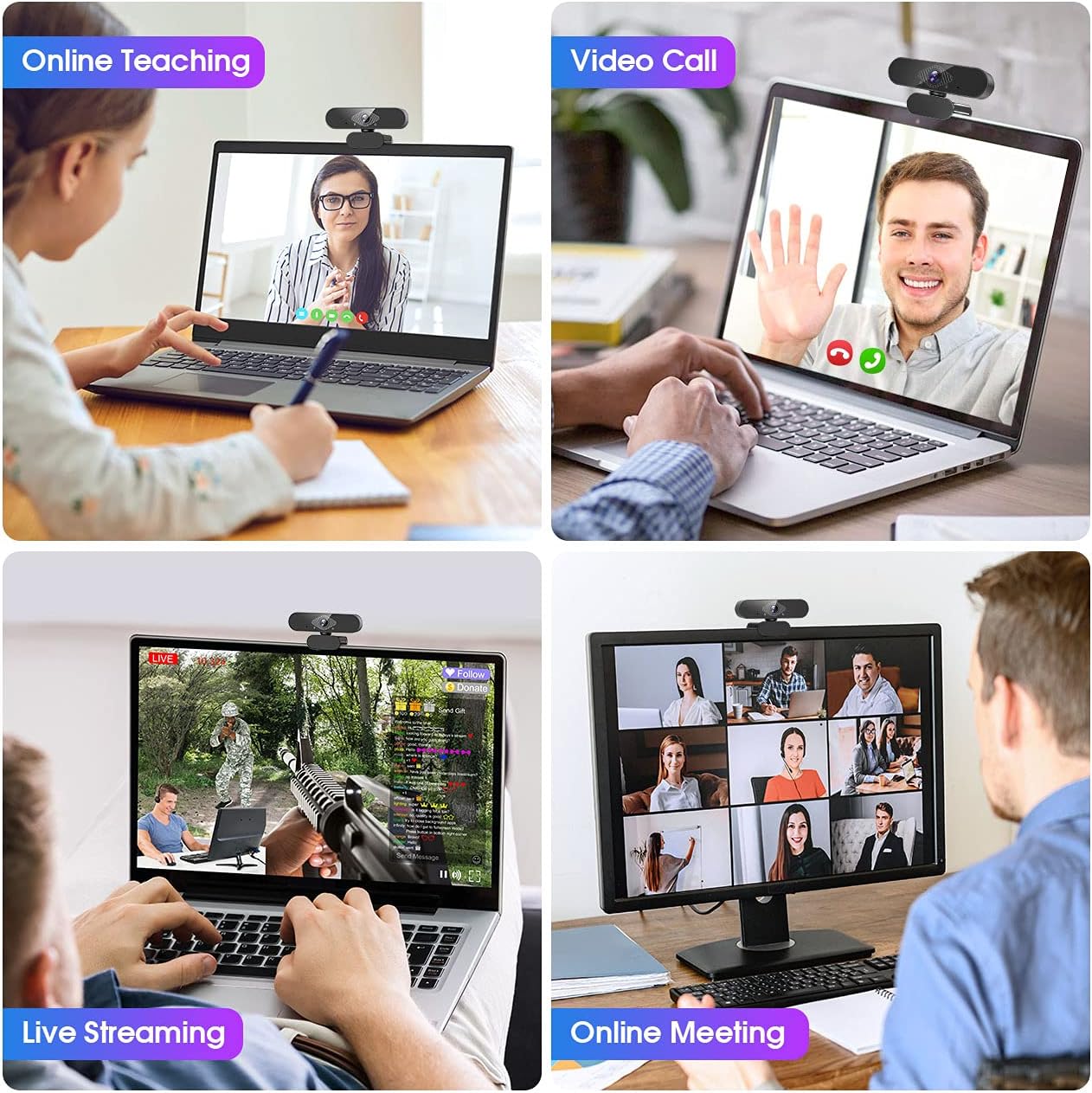 Dancial Webcam 1080P con Microfono USB 2.0 - immagine 6