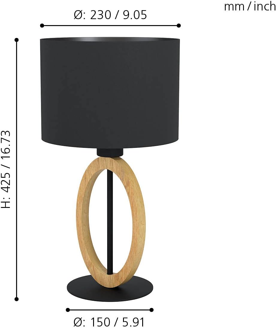 EGLO Lampada da Tavolo Basildon 1 - Legno e Tessuto - immagine 5