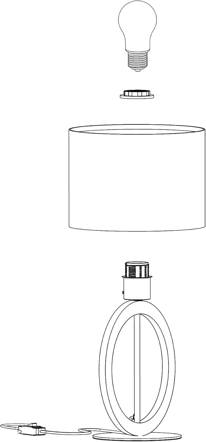 EGLO Lampada da Tavolo Basildon 1 - Legno e Tessuto - immagine 6
