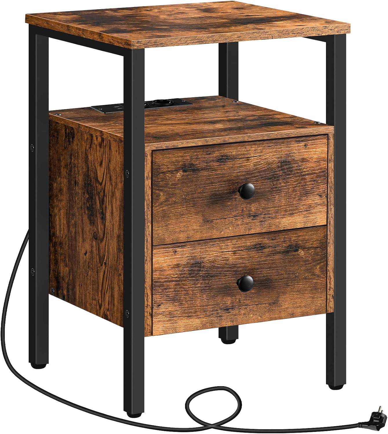 Hoobro Comodino con Presa di Corrente e Porta USB