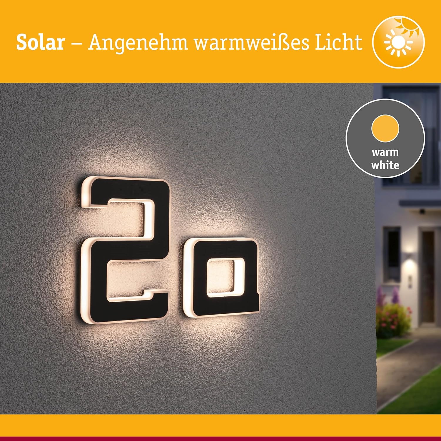 Paulmann 94650 - Numero Civico LED Solare IP44, Nero - immagine 4