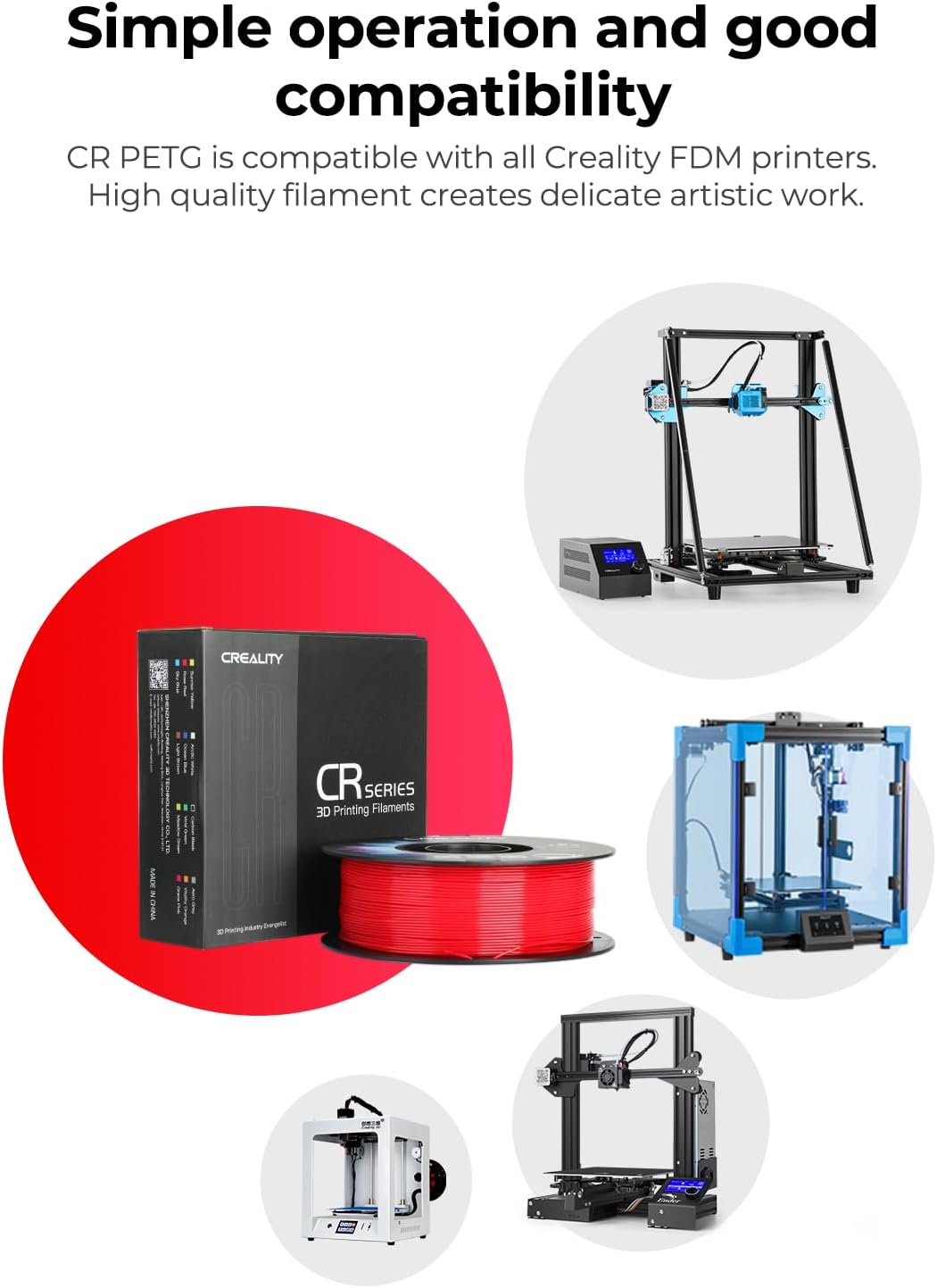 Creality PETG Filamento Stampante 3D 1,75mm 1KG - immagine 6