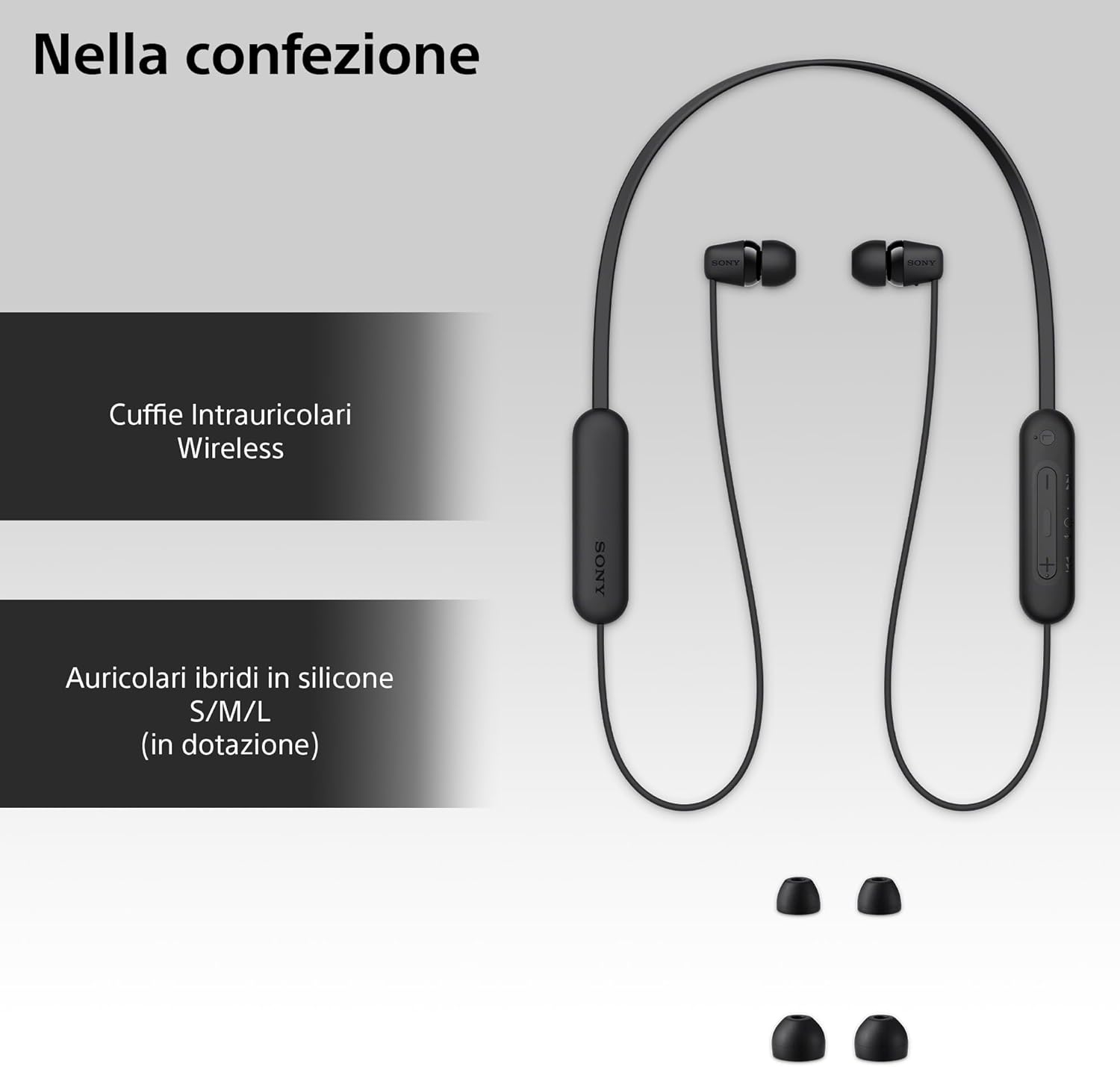 Sony WI-C100 - Cuffie Wireless Bluetooth 25h, Nero - immagine 6
