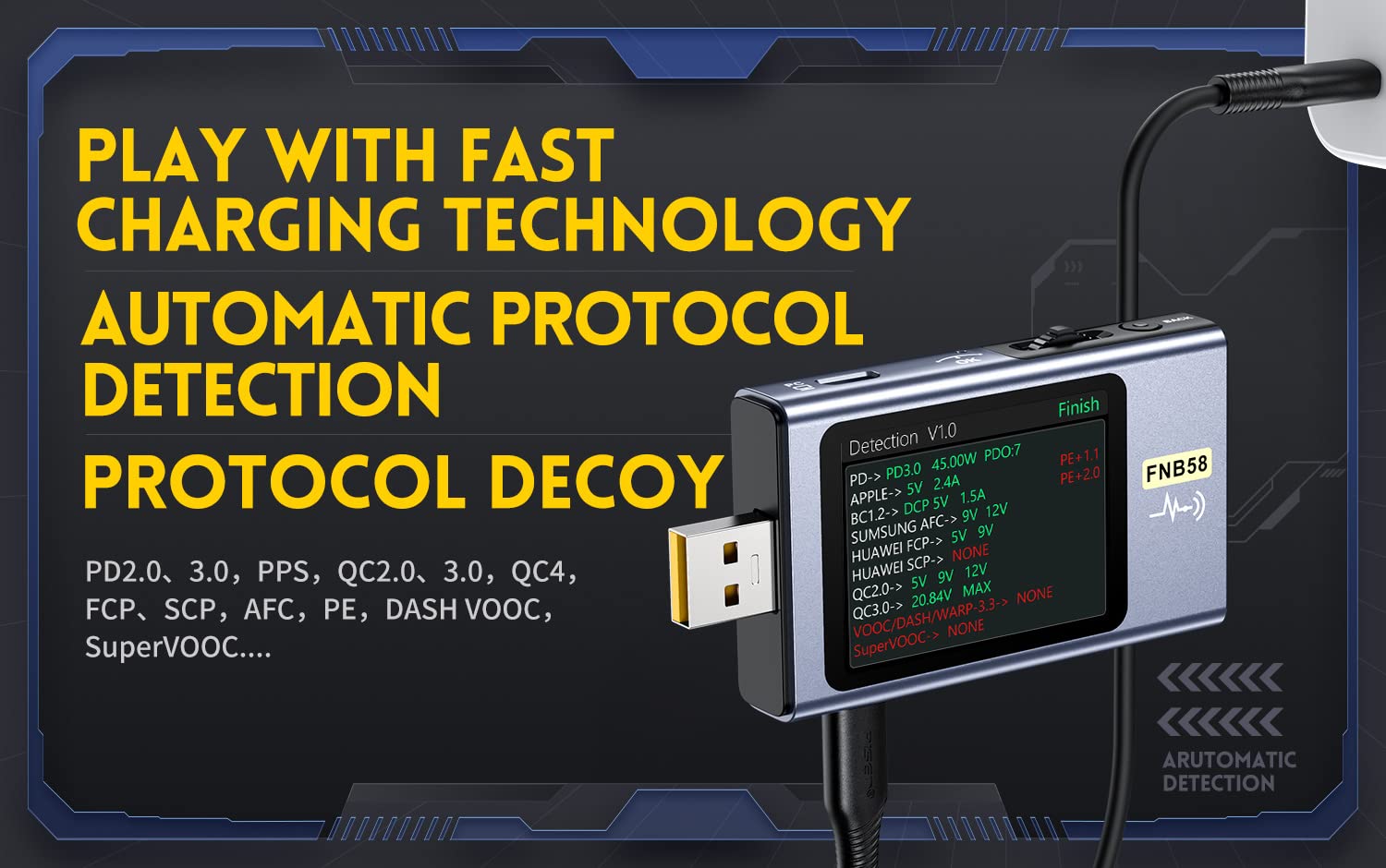 Dollatek FNB58 Voltmetro Amperometro USB Tester Type-C - immagine 5