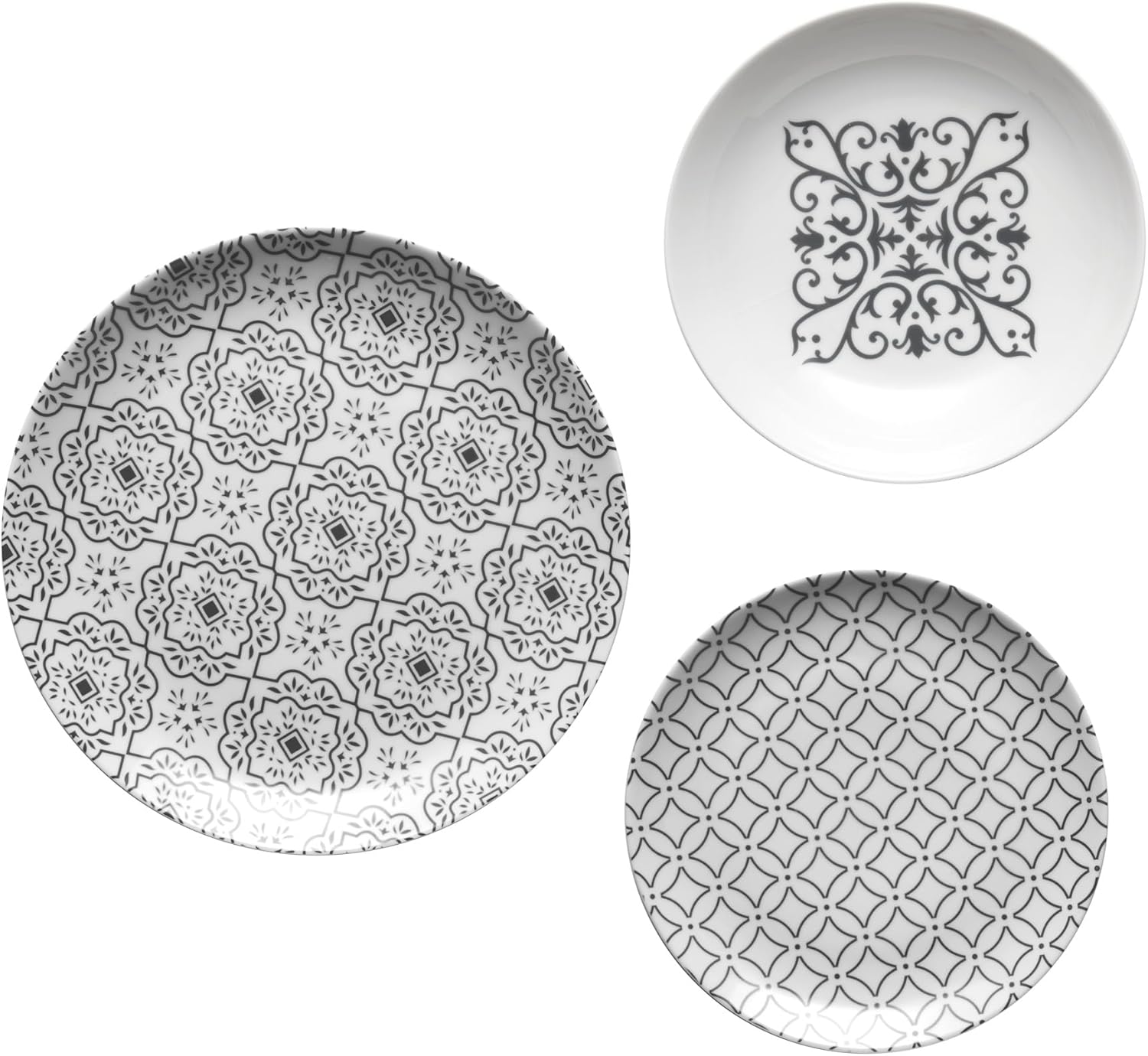 Guzzini LE MAIOLICHE Set 6 Posti Tavola, Grigio Cielo