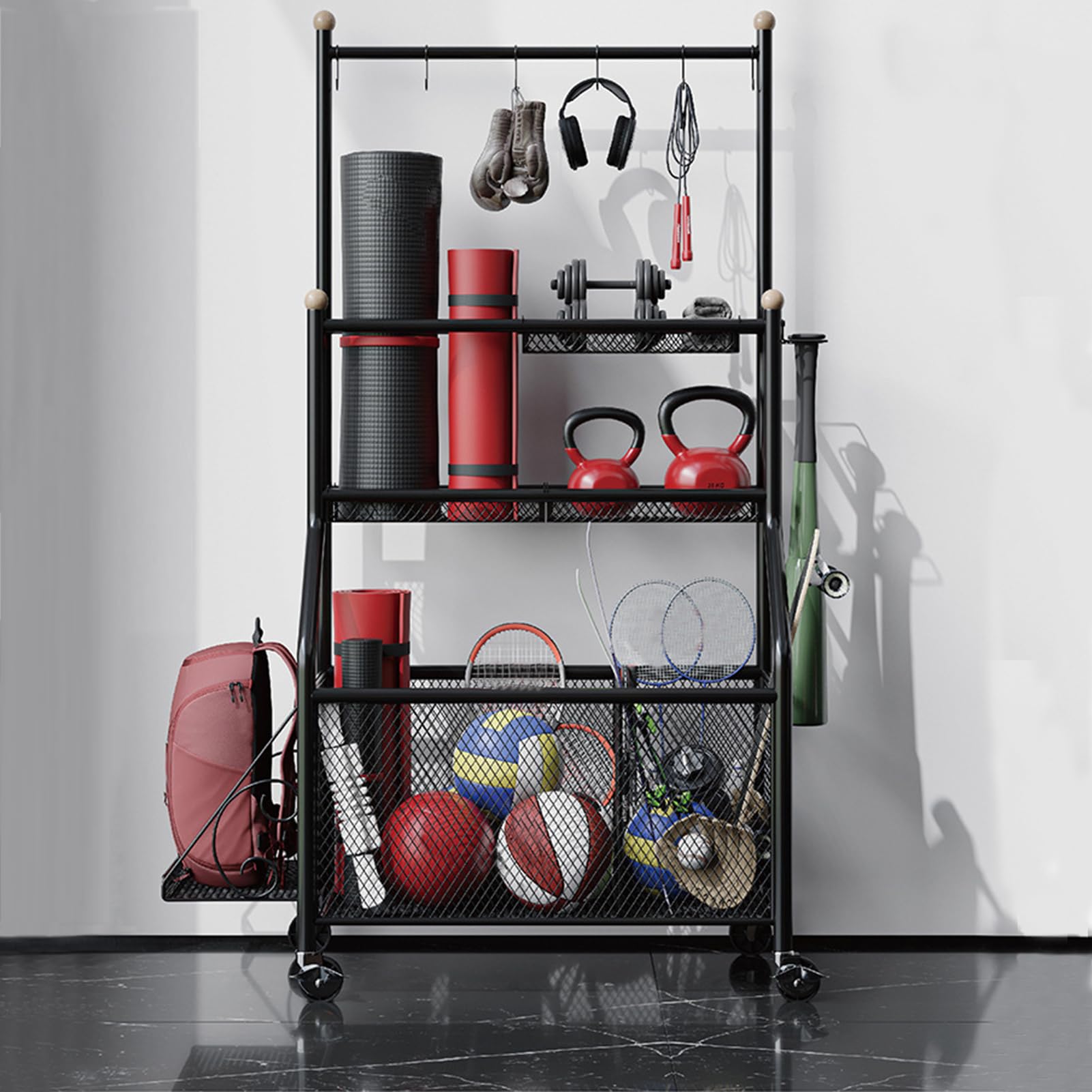 Supporto Palestra Domestica con Ruote Bloccabili