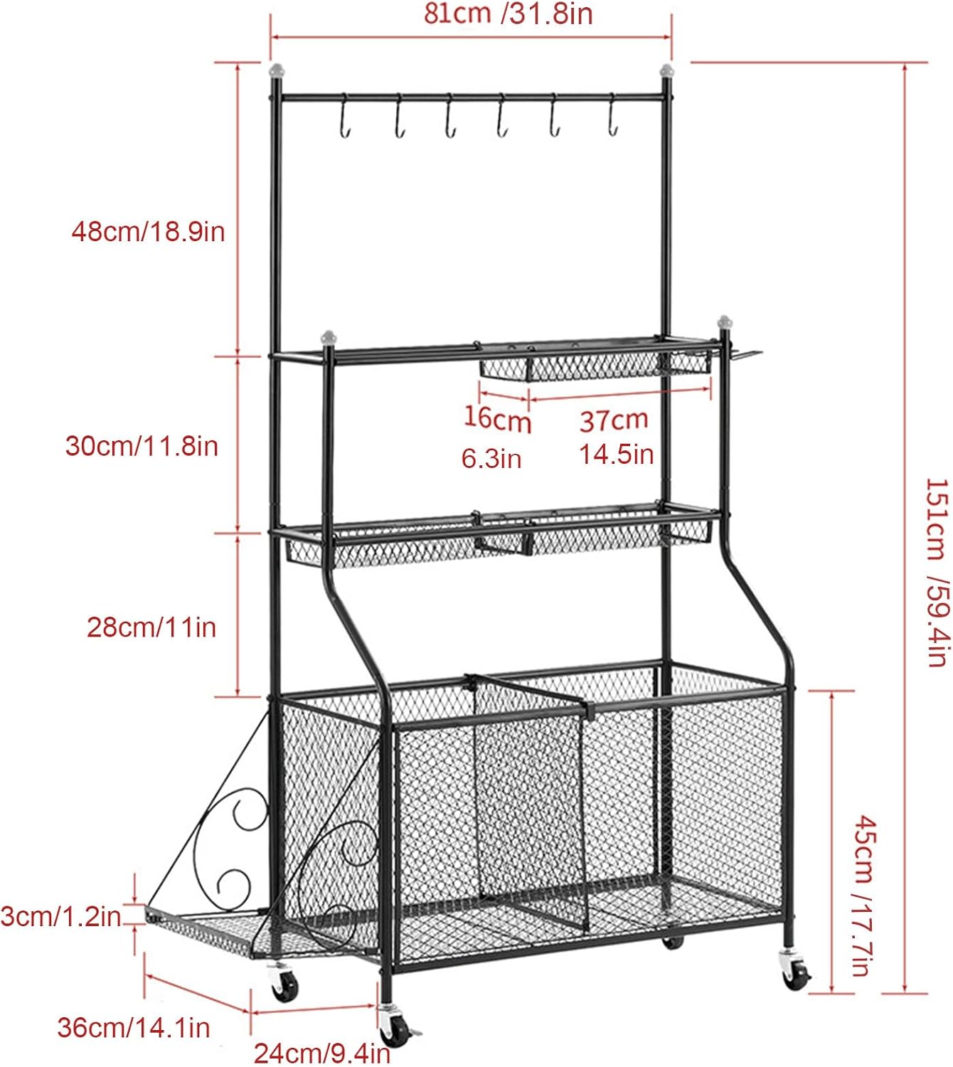 Supporto Palestra Domestica con Ruote Bloccabili - immagine 2