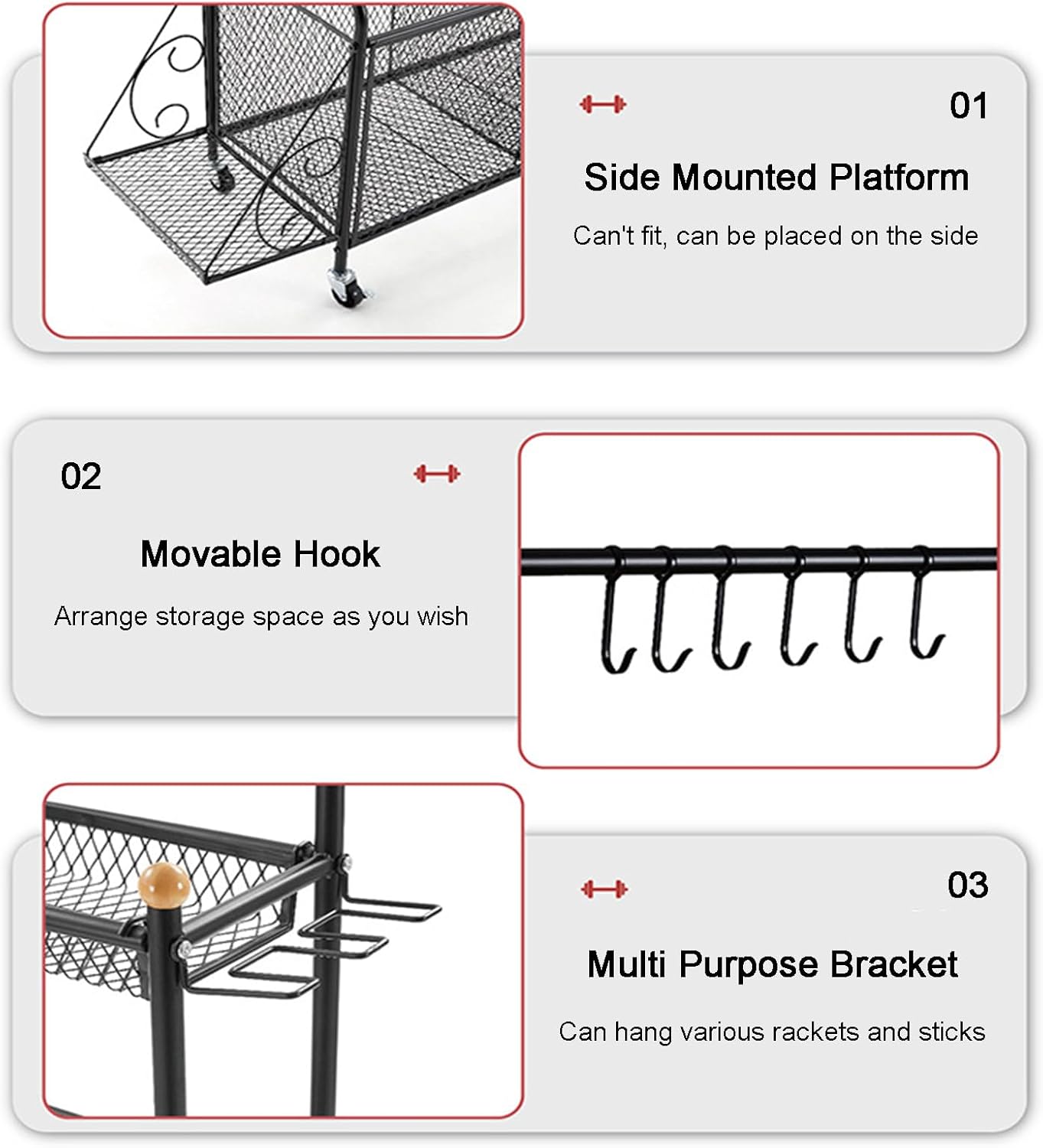 Supporto Palestra Domestica con Ruote Bloccabili - immagine 5