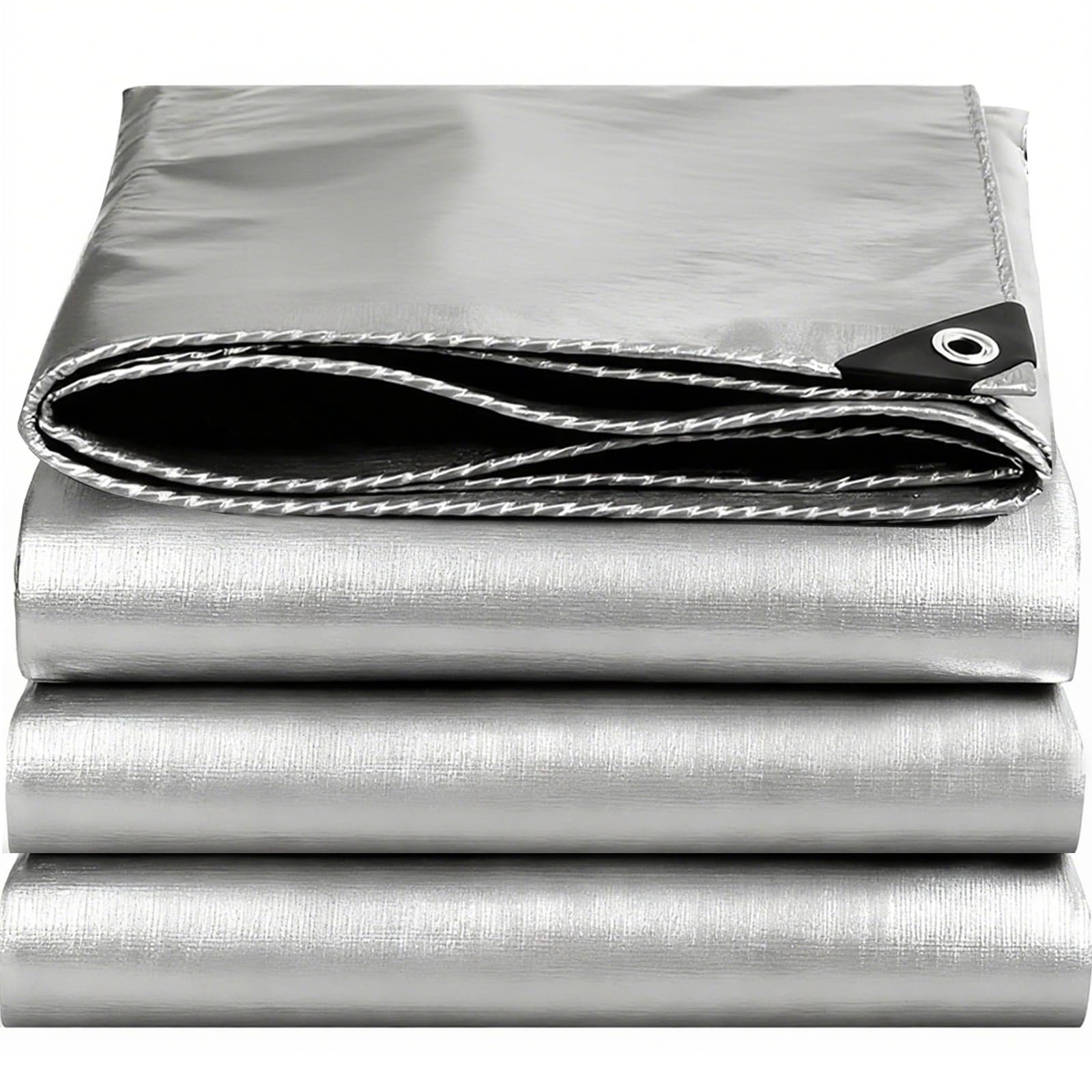 Eeatuztl Telo Impermeabile Esterno in Polietilene 4x8m, Argento