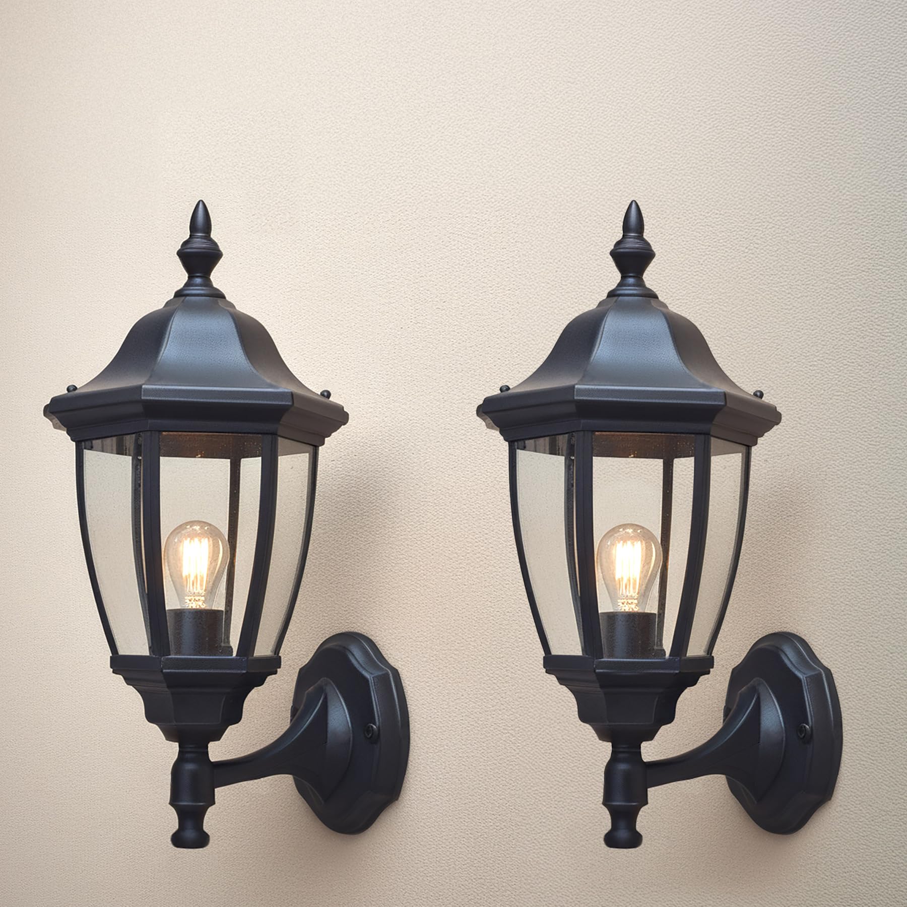 Ebion 2 Pezzi Applique Da Esterno E27, Nere