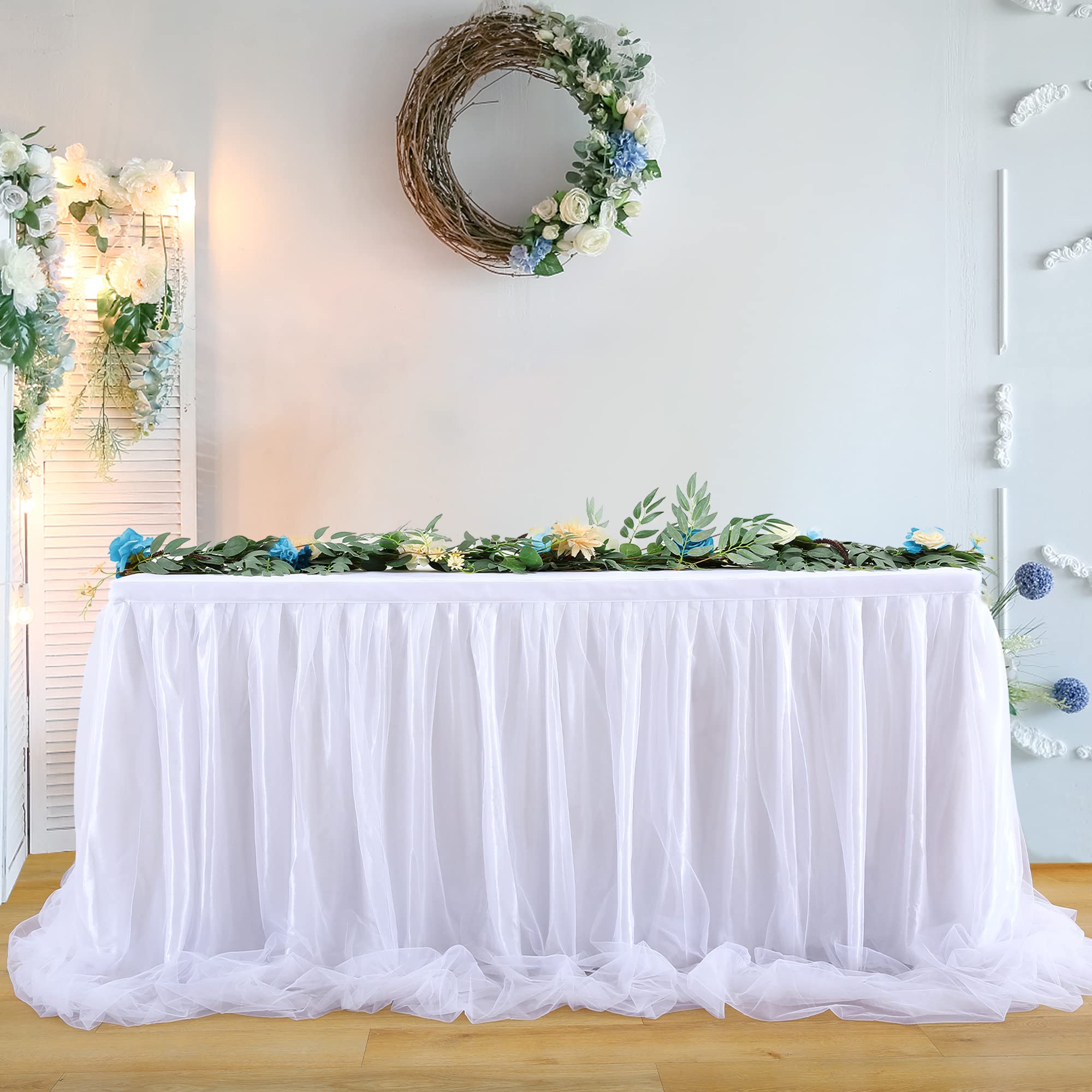 HBBMAGIC Gonna da Tavolo in Tulle Bianca 4,27m