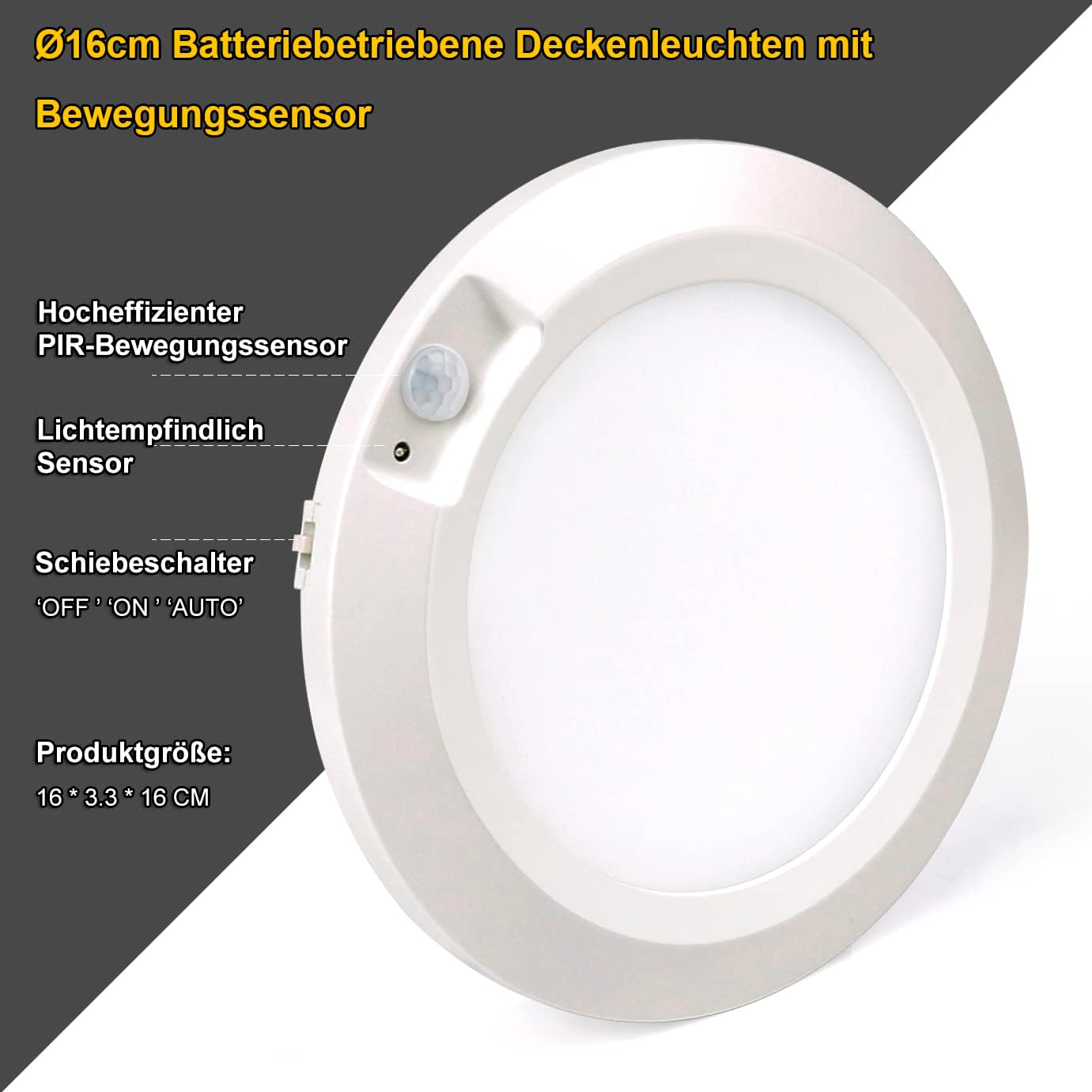 Bemexred Plafoniere LED a Batteria con Sensore di Movimento - immagine 3