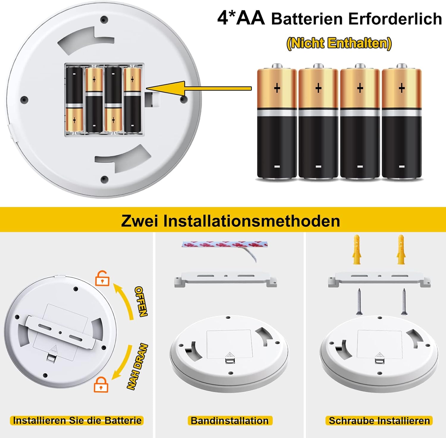 Bemexred Plafoniere LED a Batteria con Sensore di Movimento - immagine 5